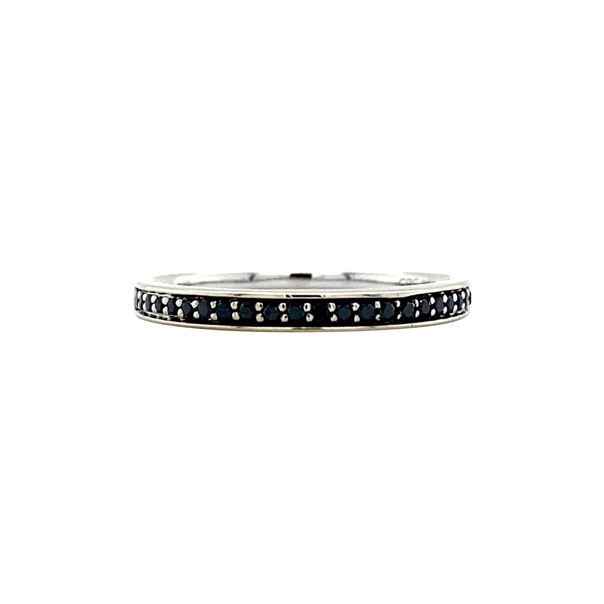 Witgouden ring met zwarte diamant 14 krt