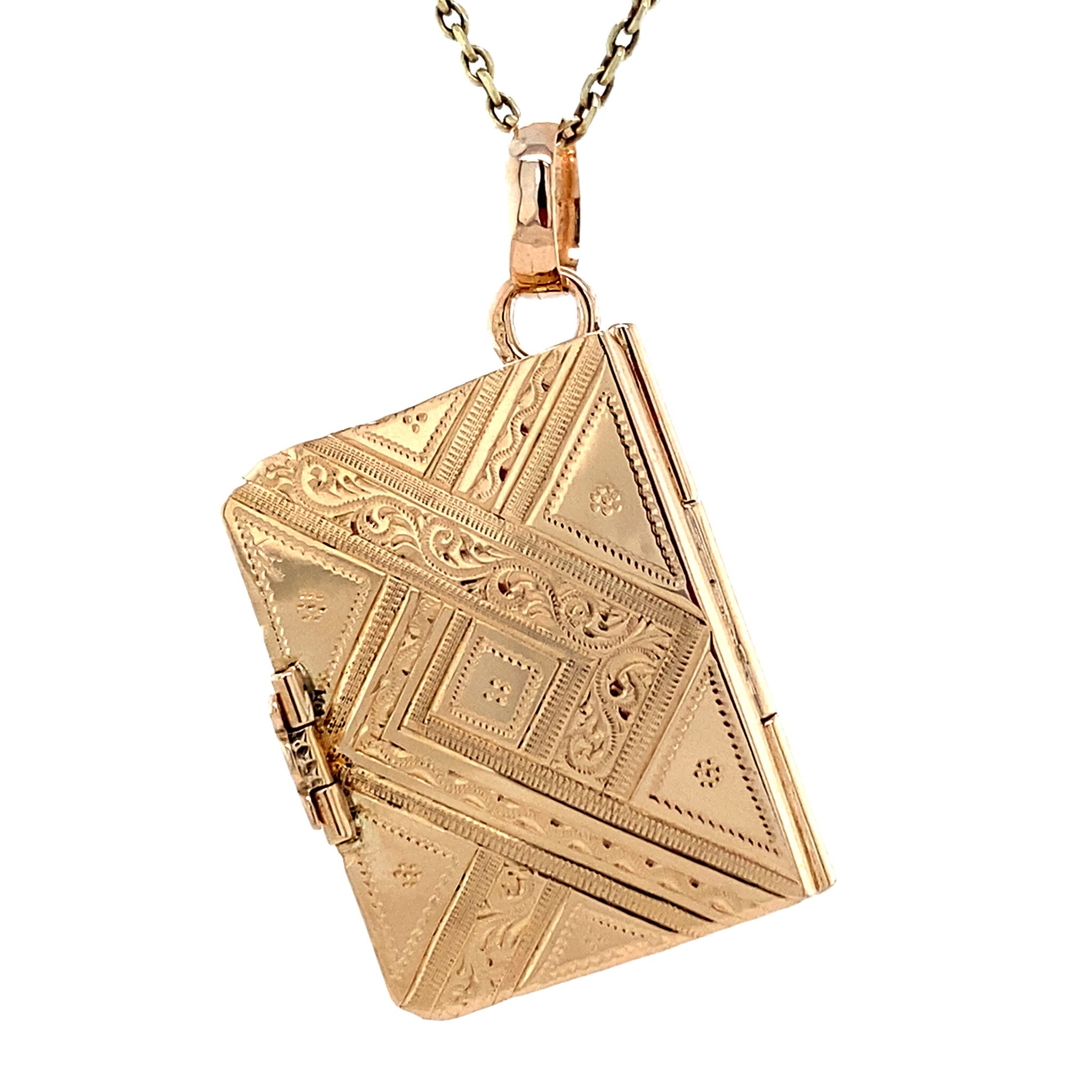 Gouden boek medaillon 14 krt