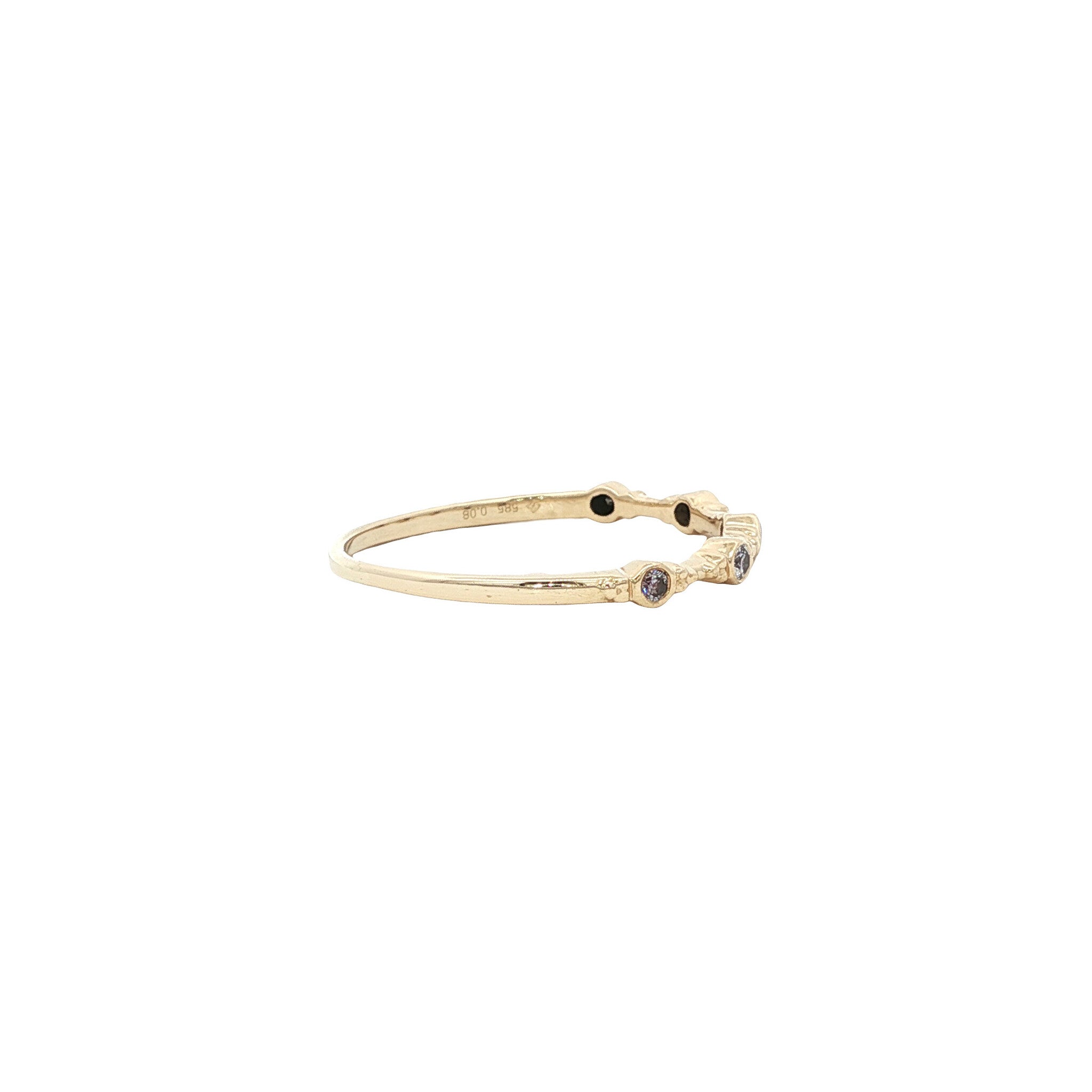 Gouden vintage ring met diamant 14 kt