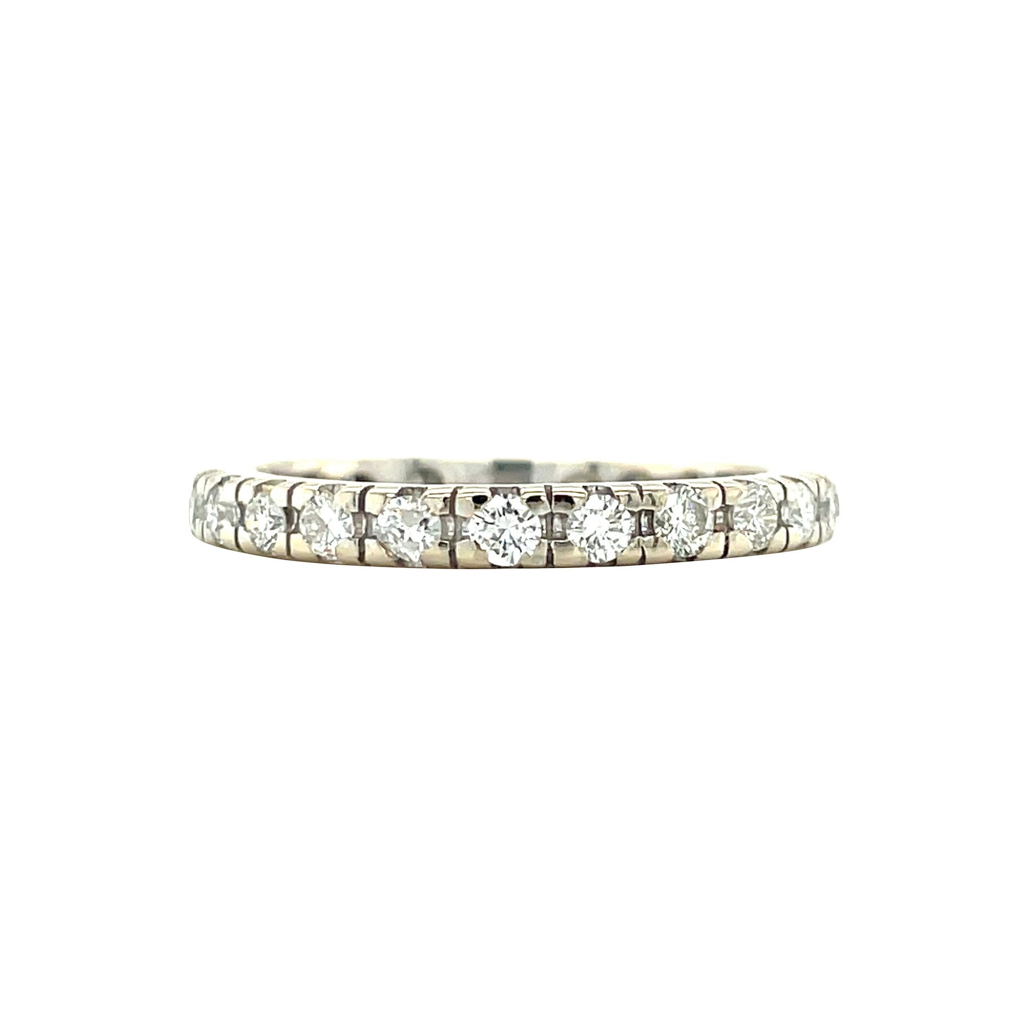 Vintage white-gold alliance ring with diamond, 18 kt