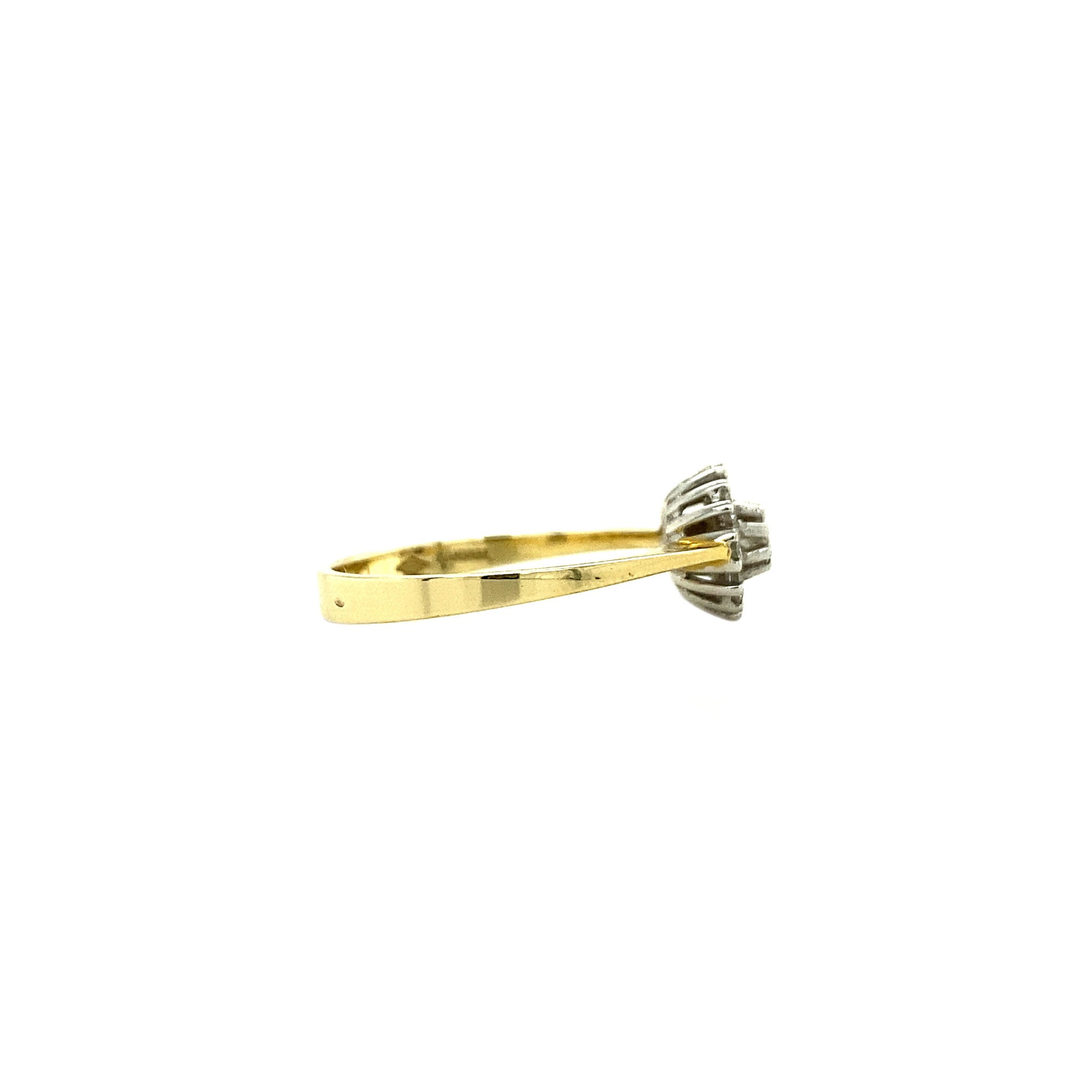 Gouden entourage ring met diamant 14 krt