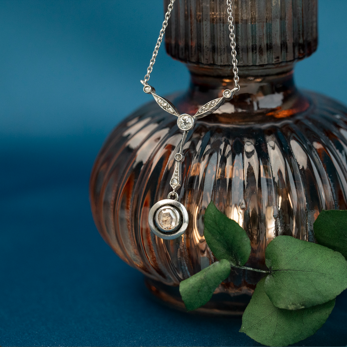 Zilveren collier met diamant hanger 835