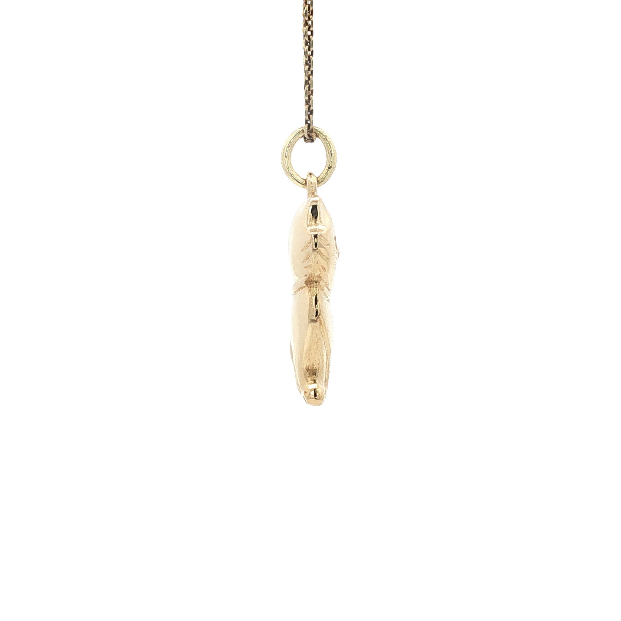 Gouden vintage kat hanger 14 kt