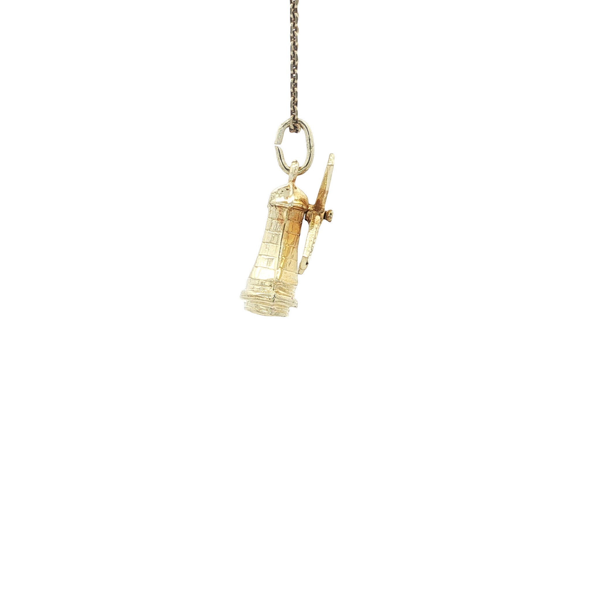 Gold vintage mill pendant 14 kt