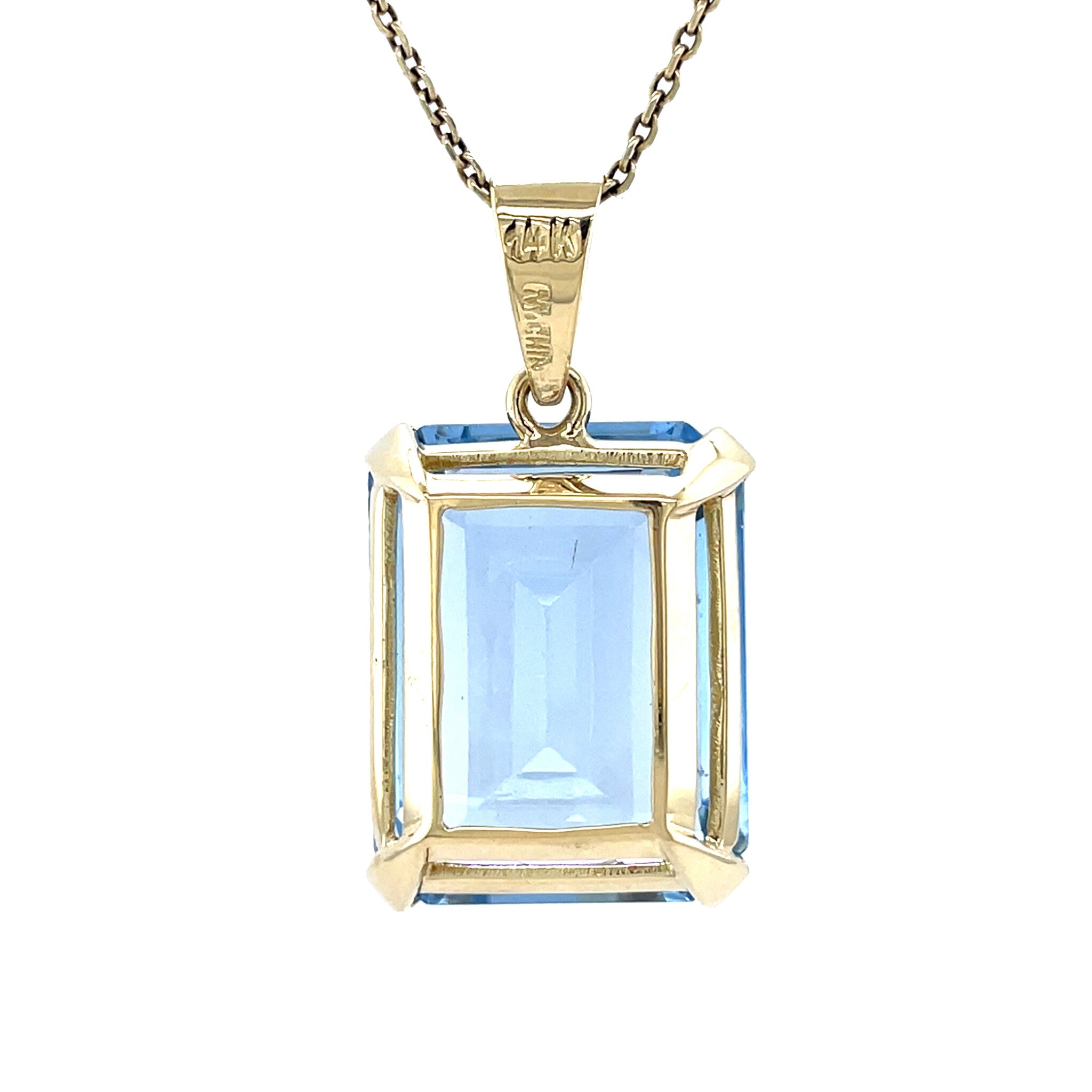 Gouden vintage hanger met spinel 14 krt