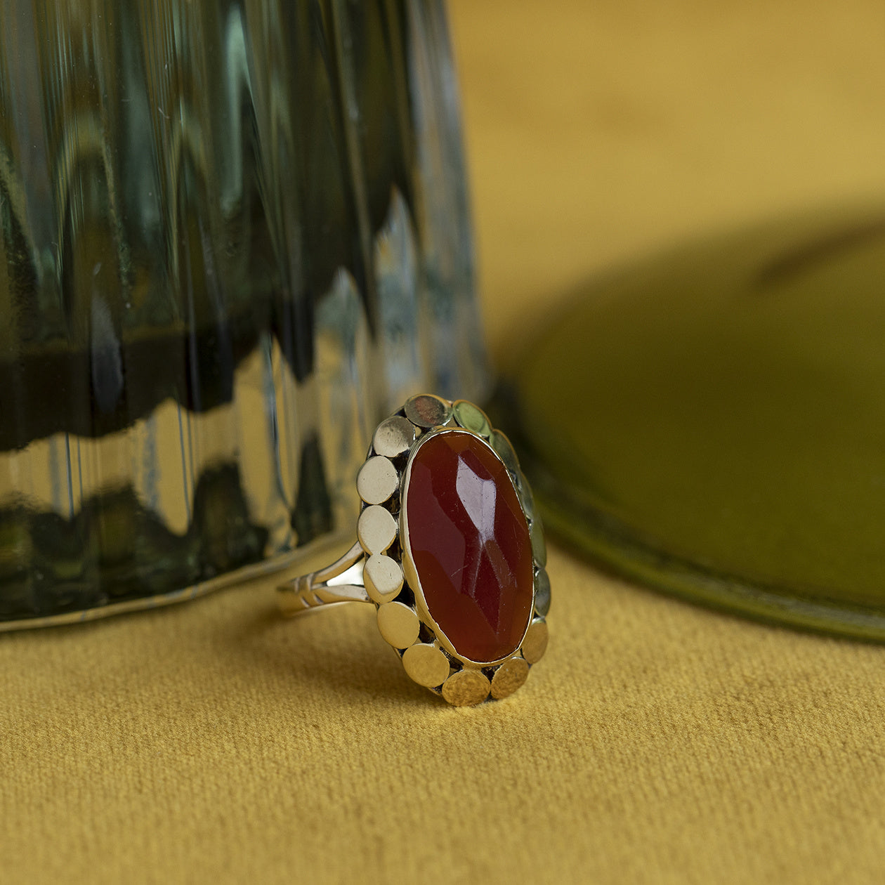 Ring met carneool 12 krt