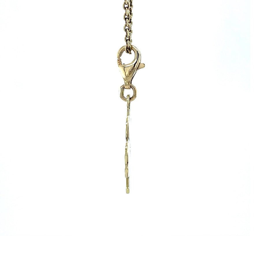 Vintage gold four-leaf clover pendant 14 kt