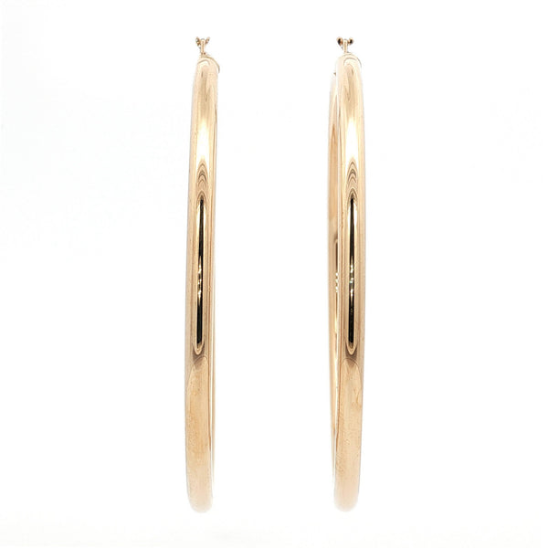 Smooth hoop earrings 9 kt
