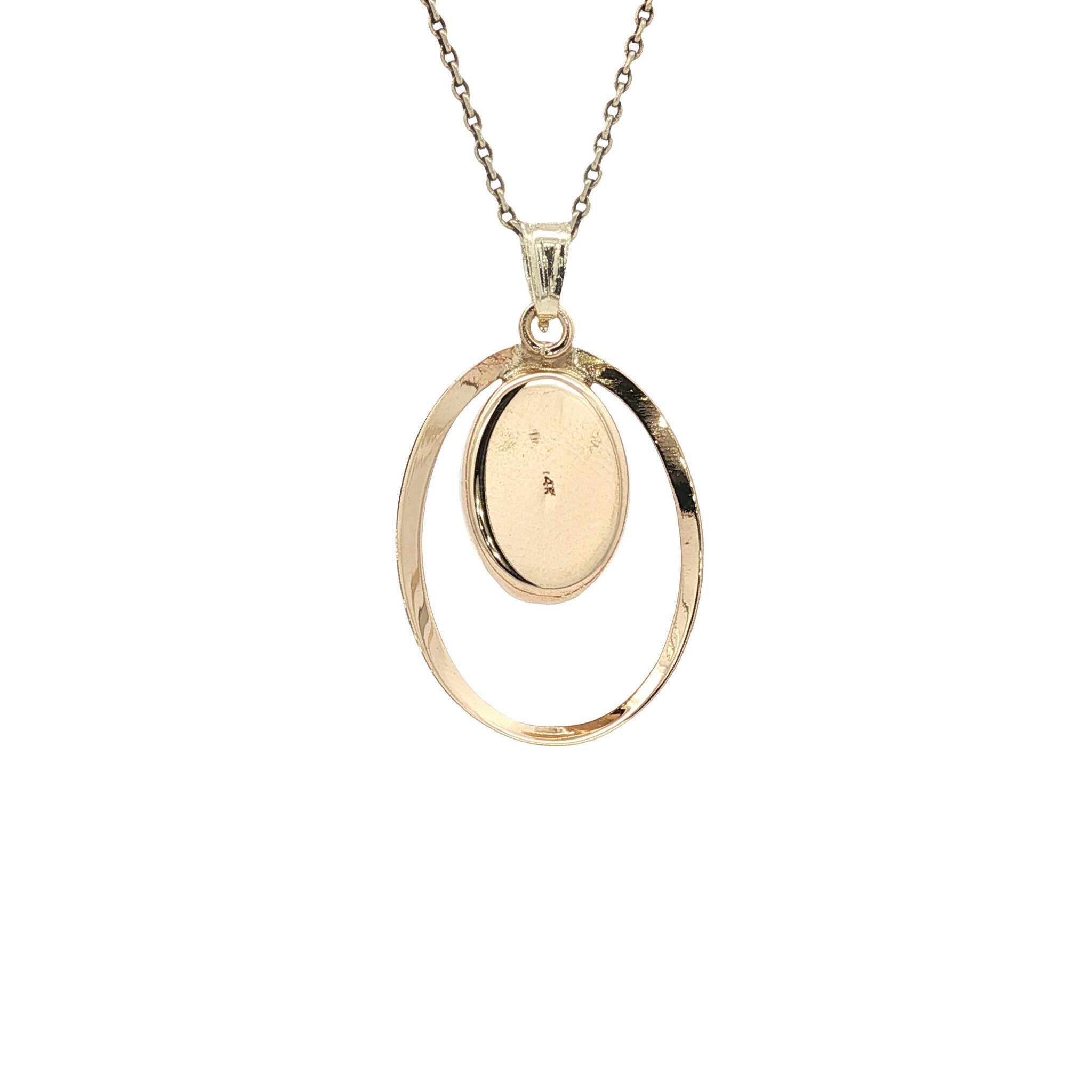 Gold pendant with chrysocolla 14 kt