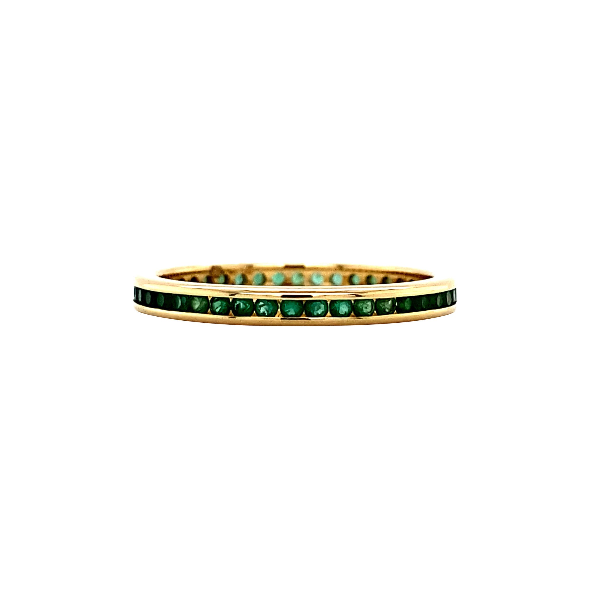Gold alliance ring with natural emerald 18 krt