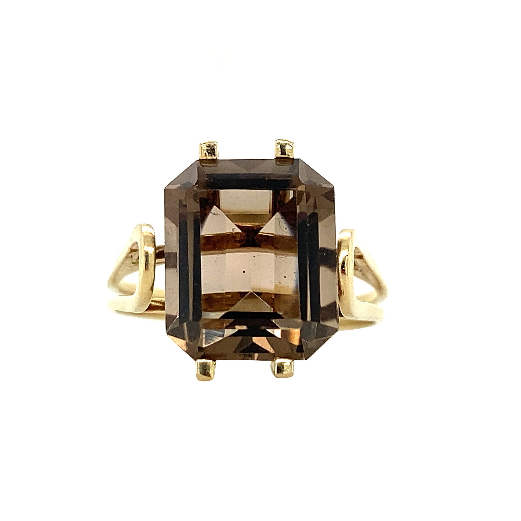 14 kt gold ring with smoky topaz