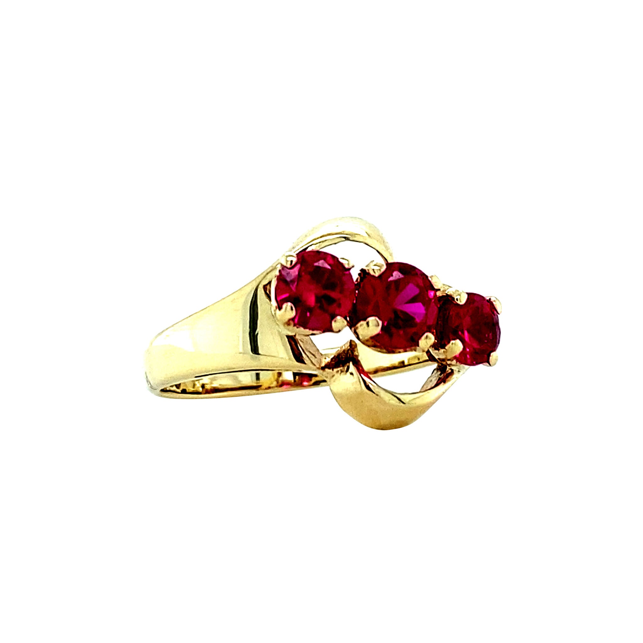 Gouden ring met robijn 14 krt
