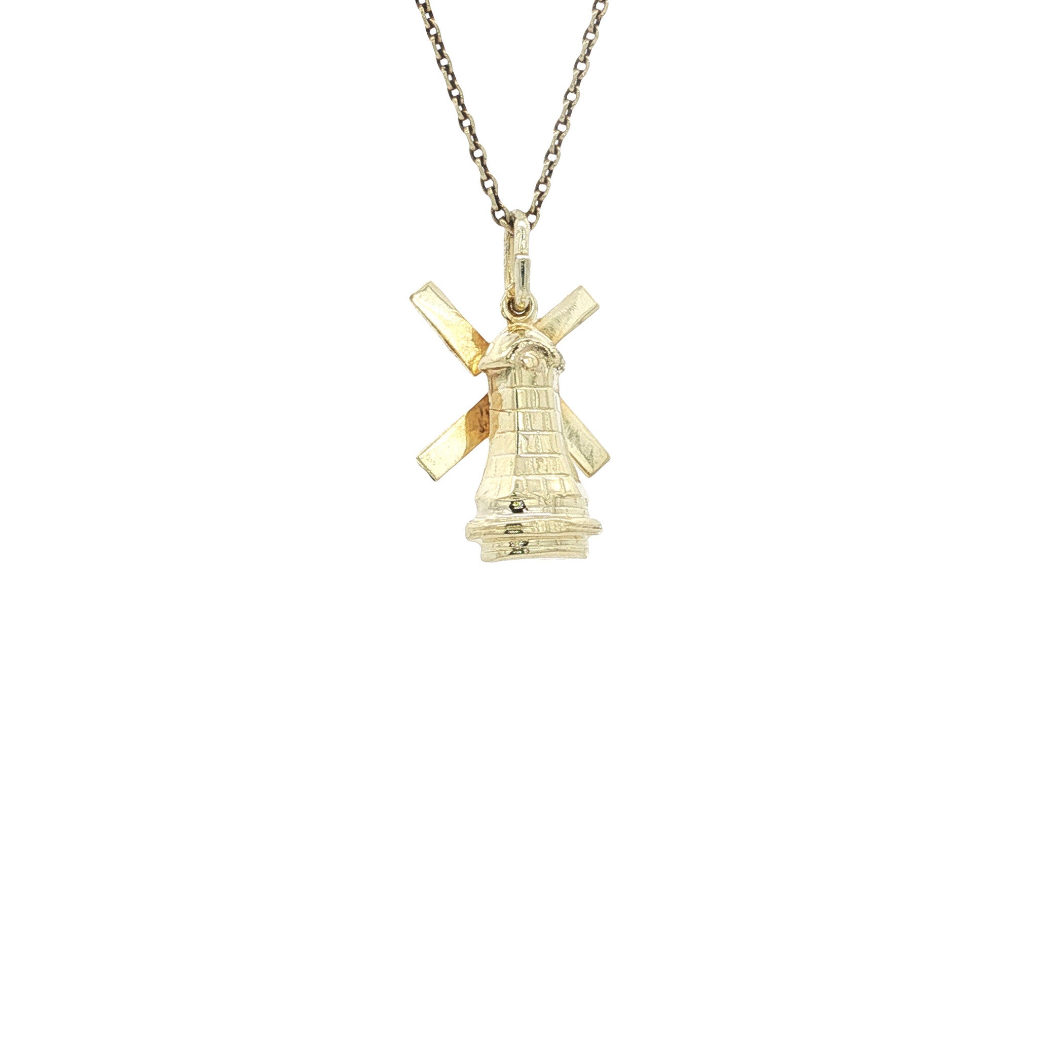 Gold vintage mill pendant 14 kt