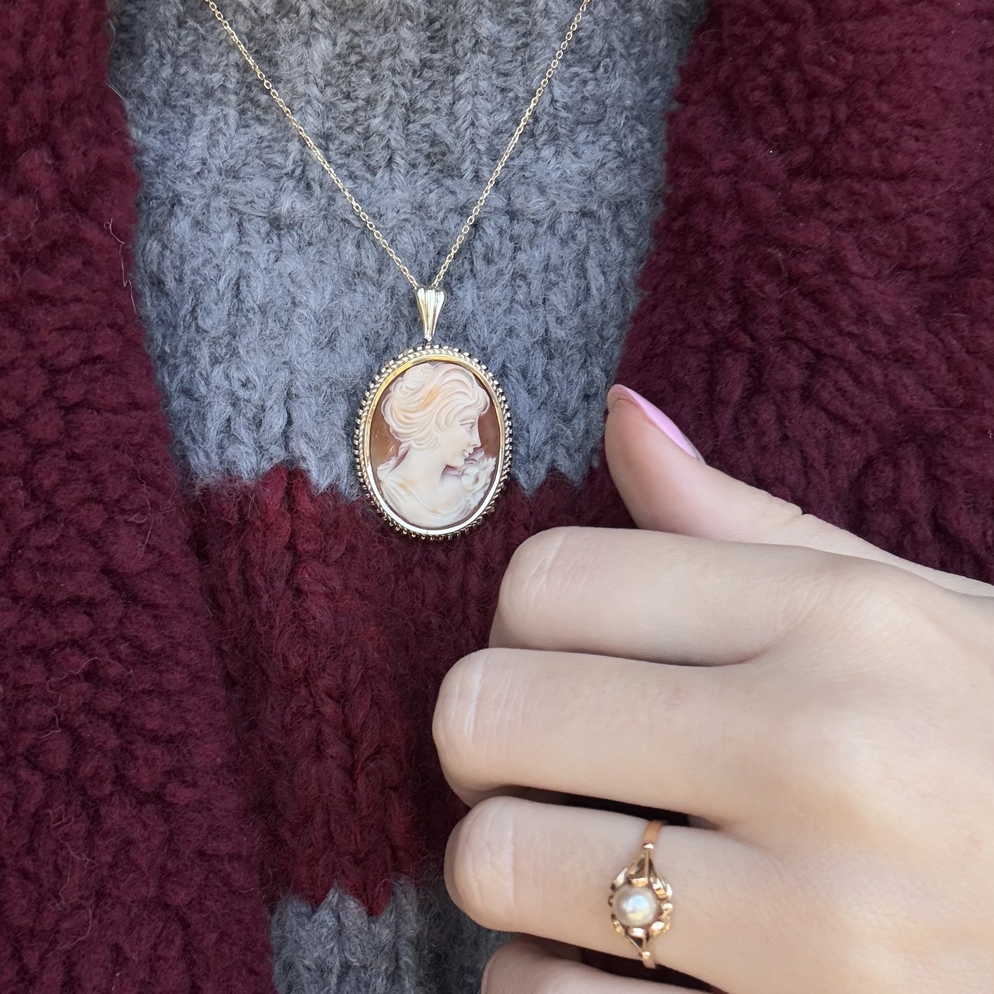 Gouden hanger met camee 14 krt