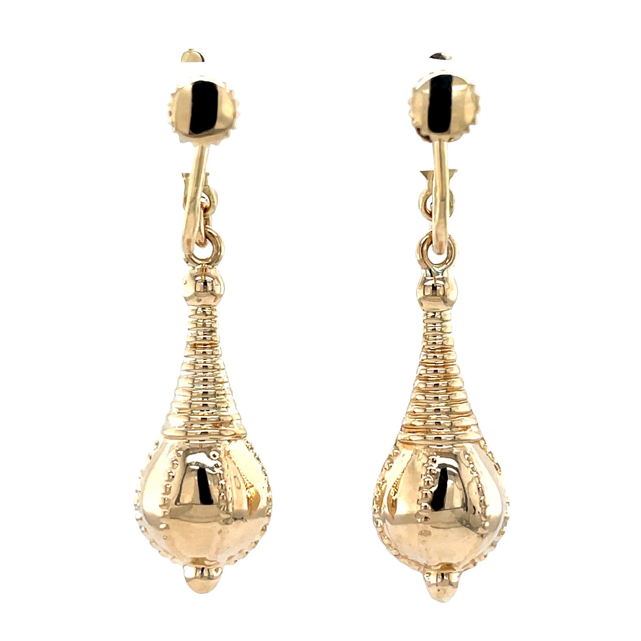 14 kt gold vintage fantasy drop earrings