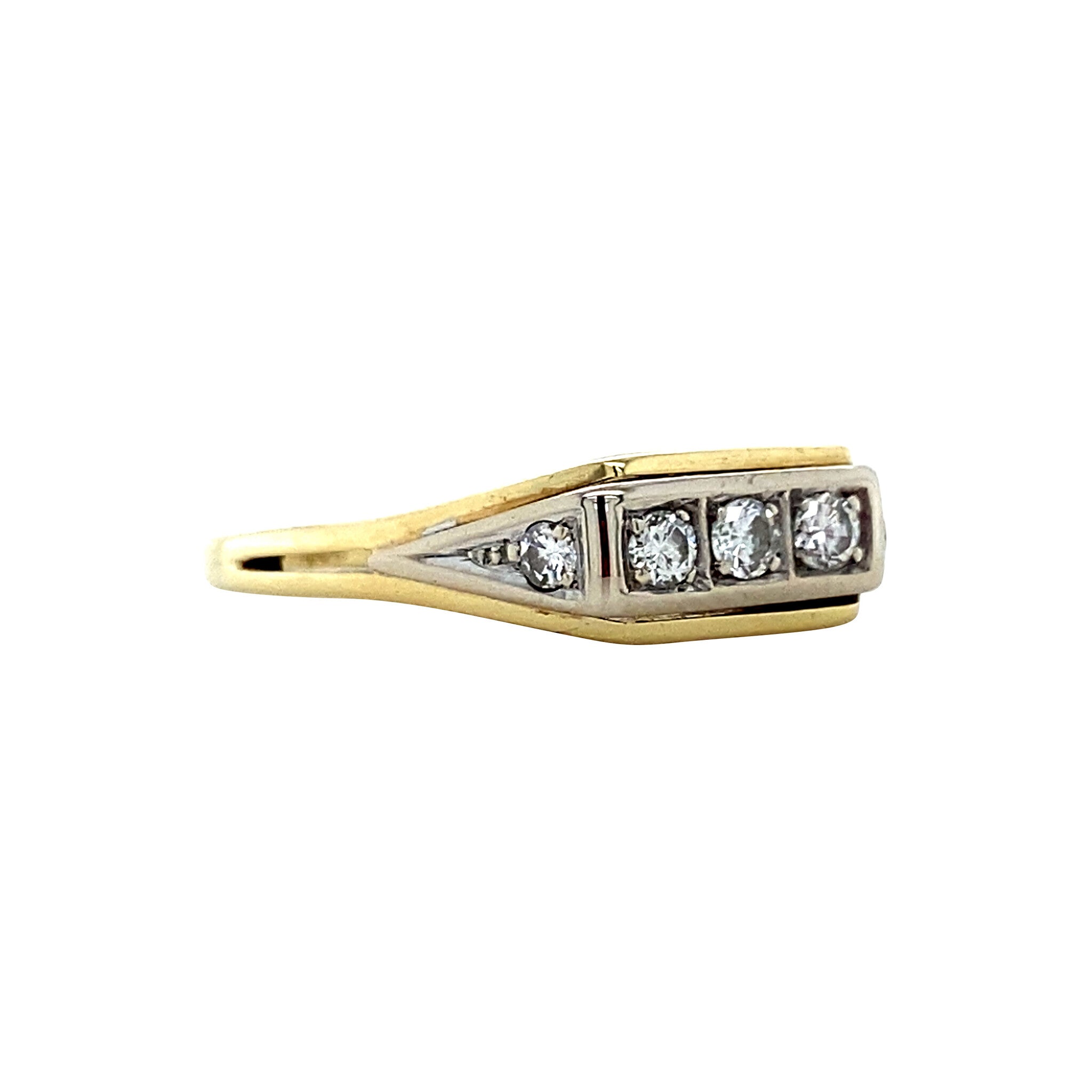 Gouden trigolie ring met diamant 14 krt