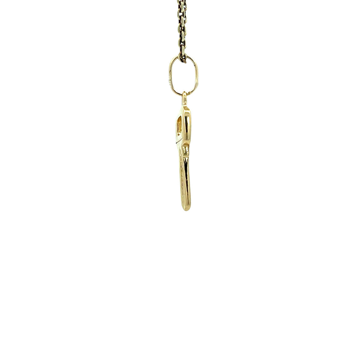 Golden vintage key pendant 14 kt