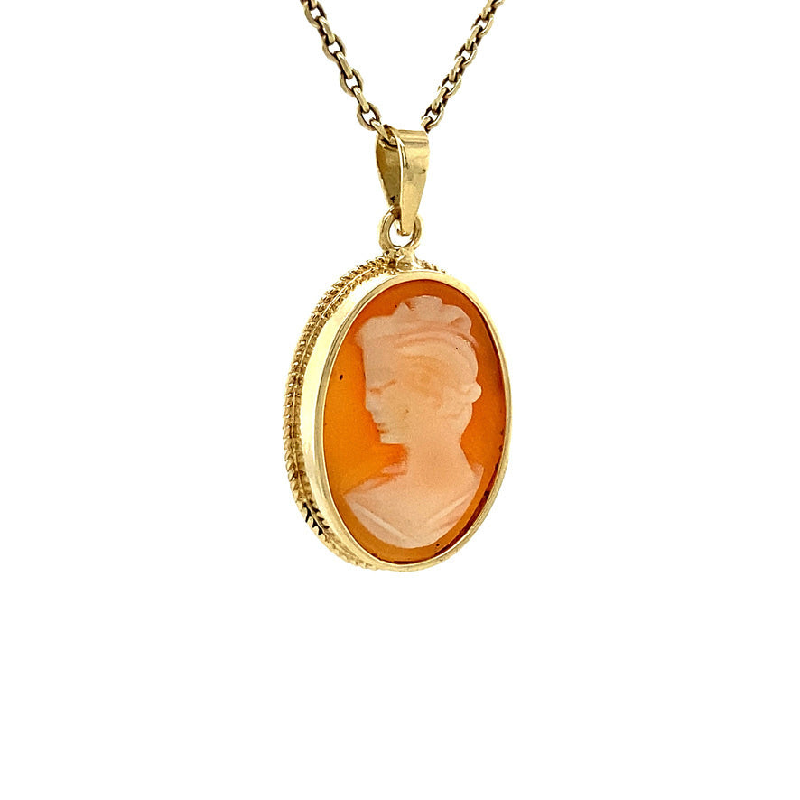 Gouden hanger camee 14 krt