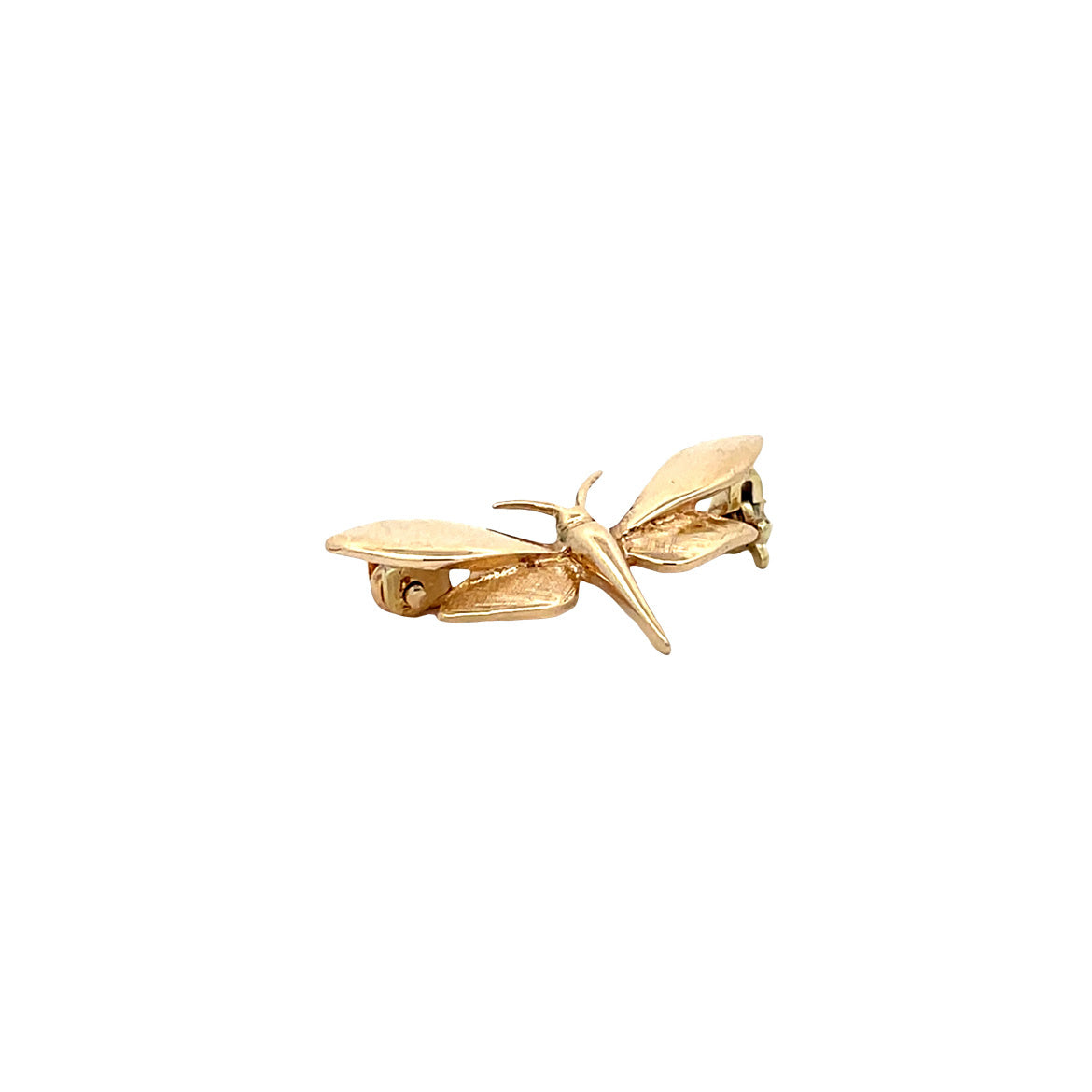 Golden vintage dragonfly brooch 14 kt