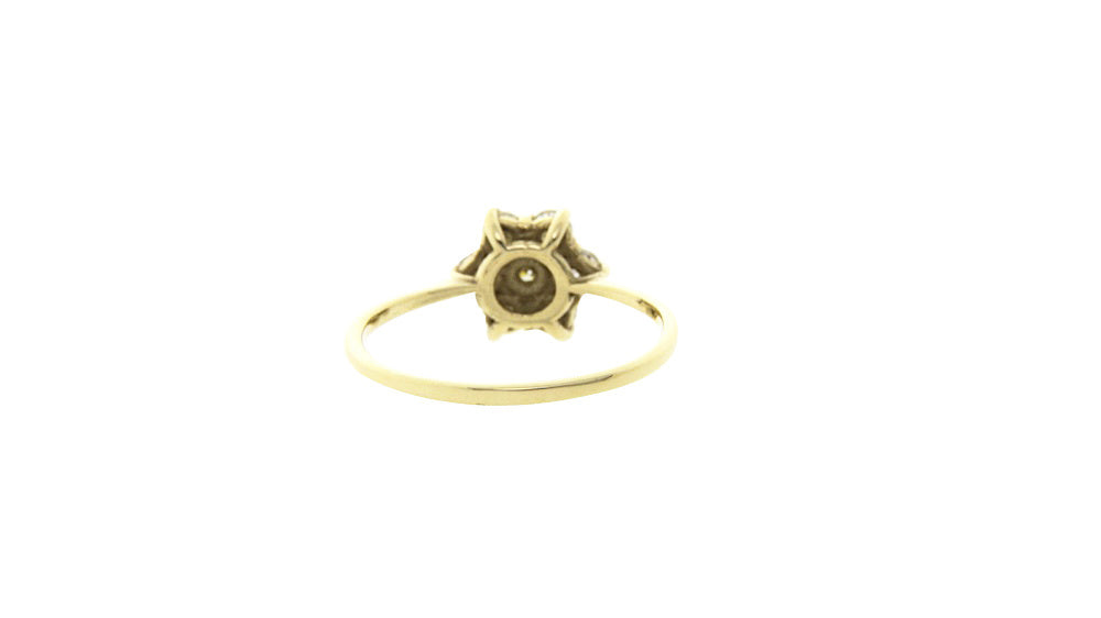 Gouden entourage ring met diamant 14 krt