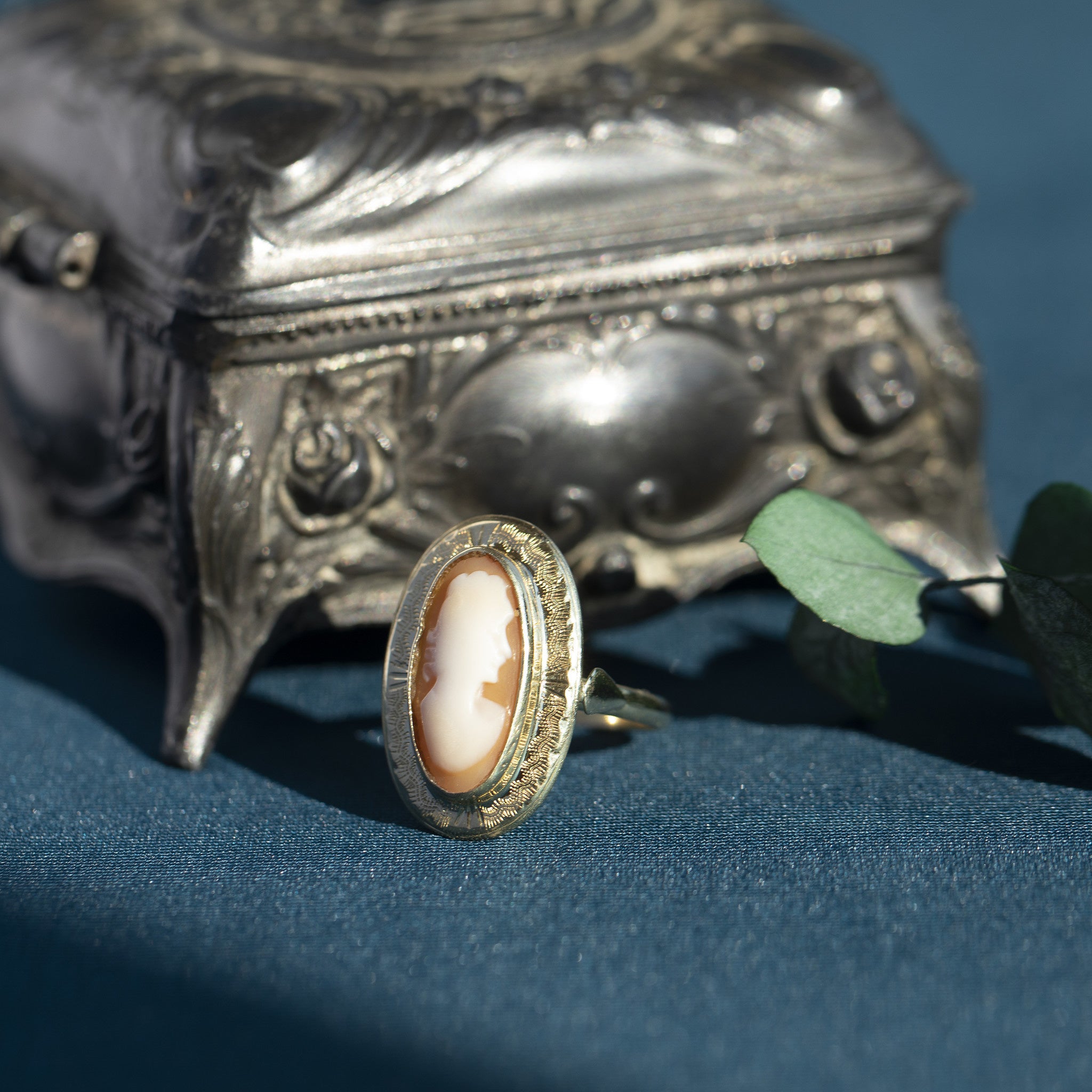 14 kt gold ring with cameo