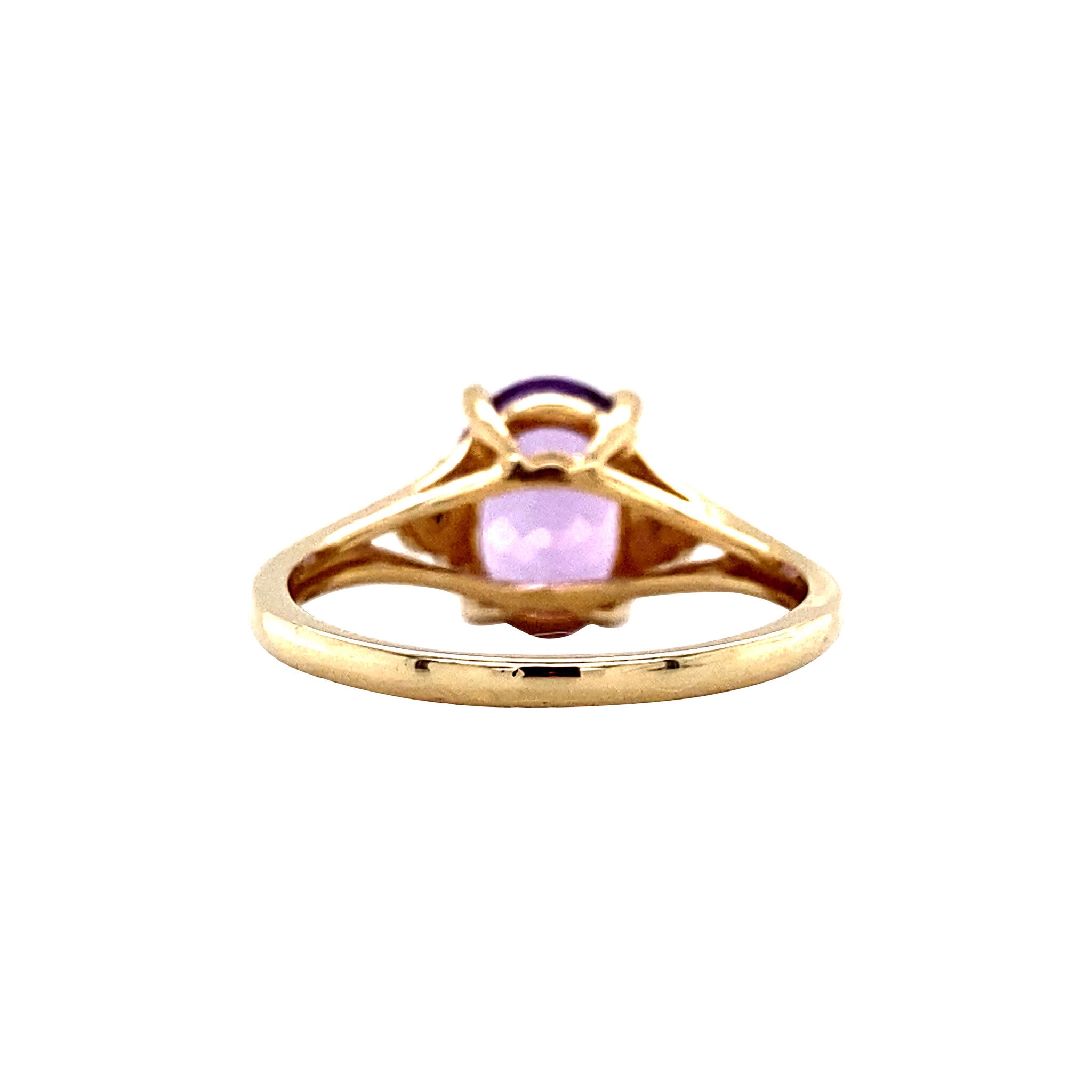 Ring met amethist en diamant 9 krt