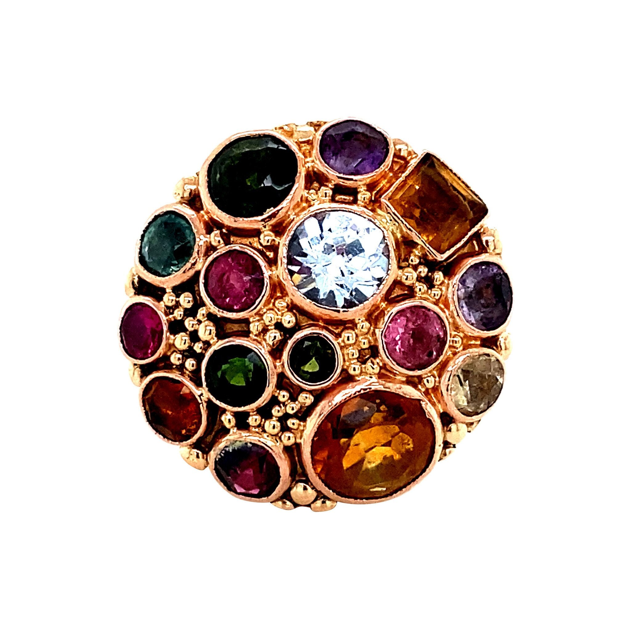 Gold cocktail ring 14 krt