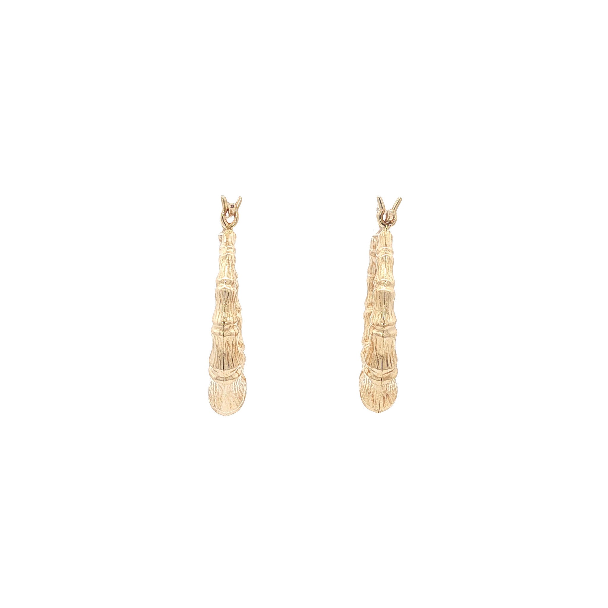 Gouden vintage bamboe oorringen 14 kt