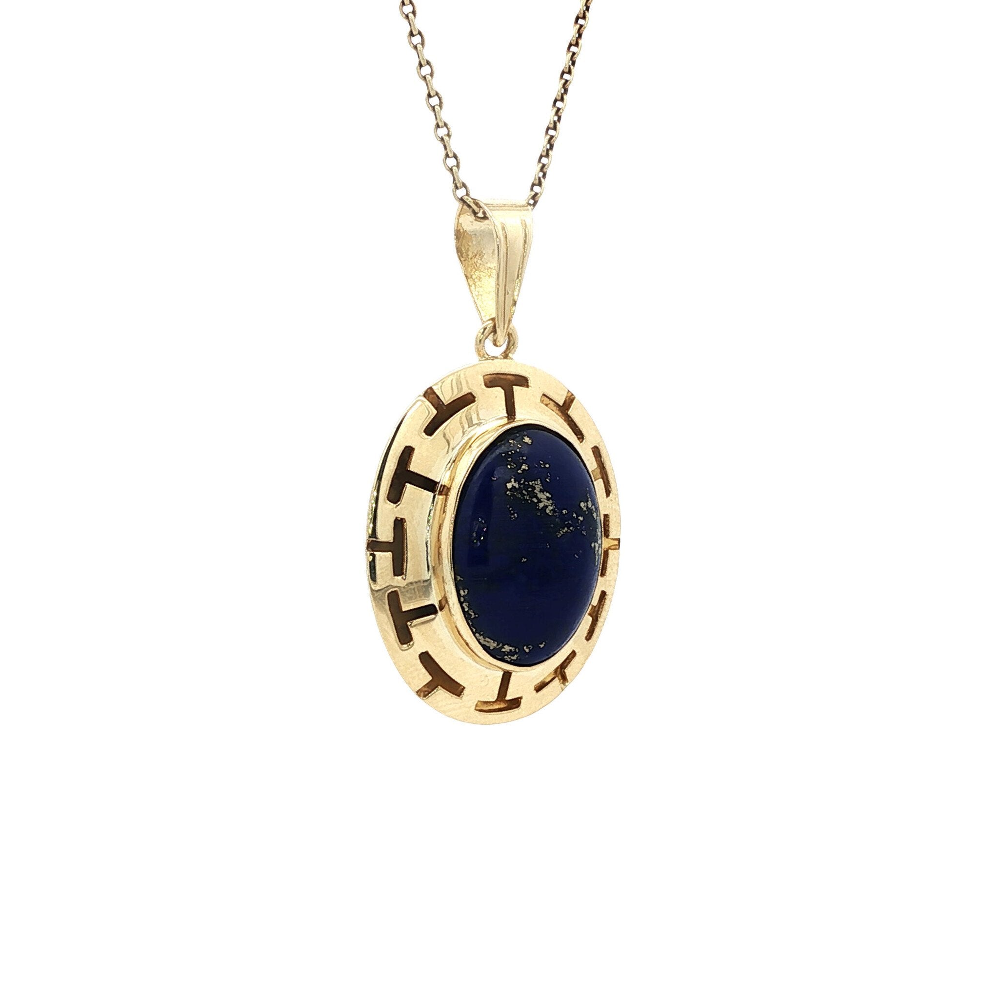 14 kt gold pendant with lapis lazuli