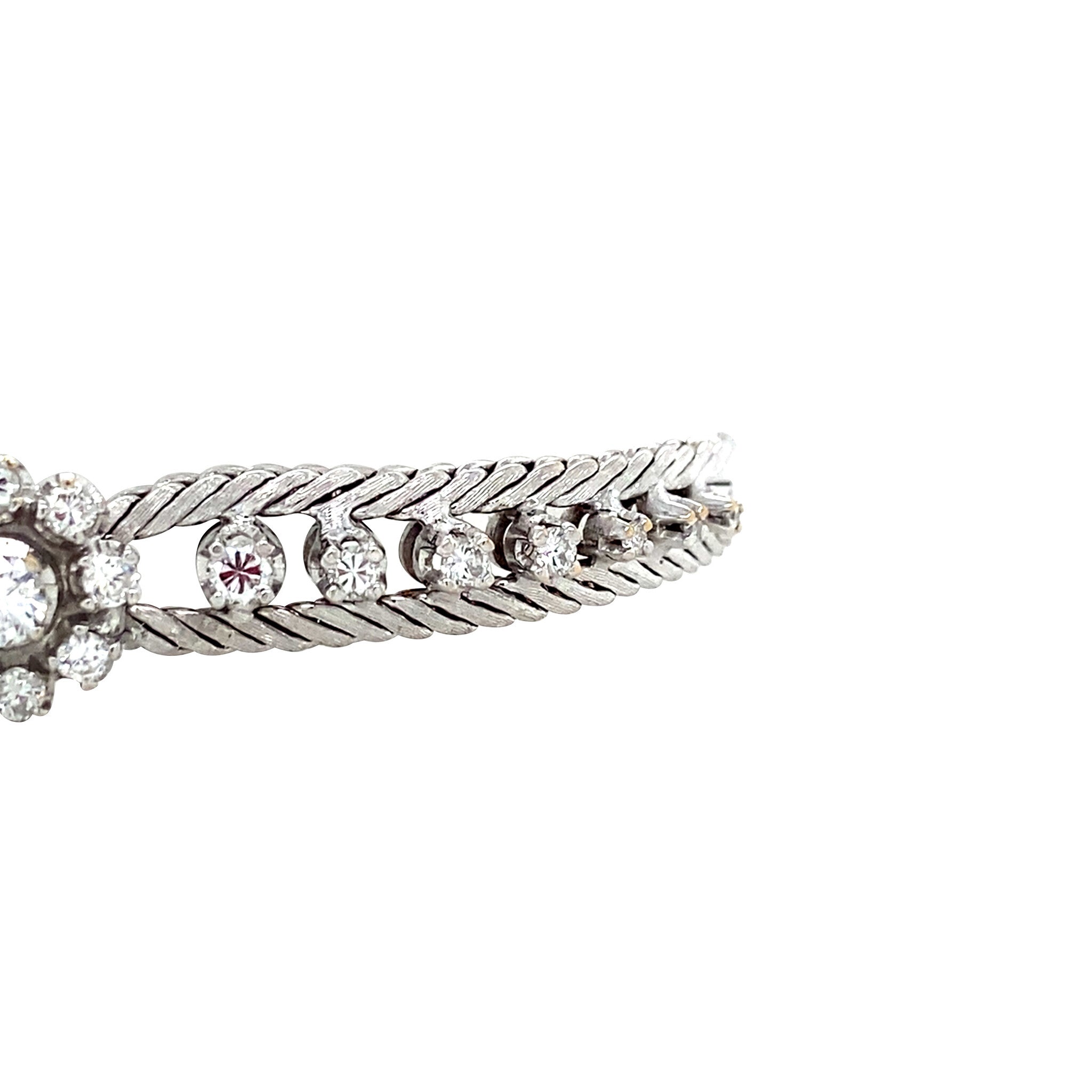 White gold vintage bracelet with diamond 18 kt