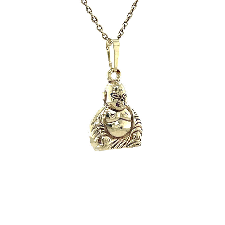 Golden vintage Buddha pendant 14 kt