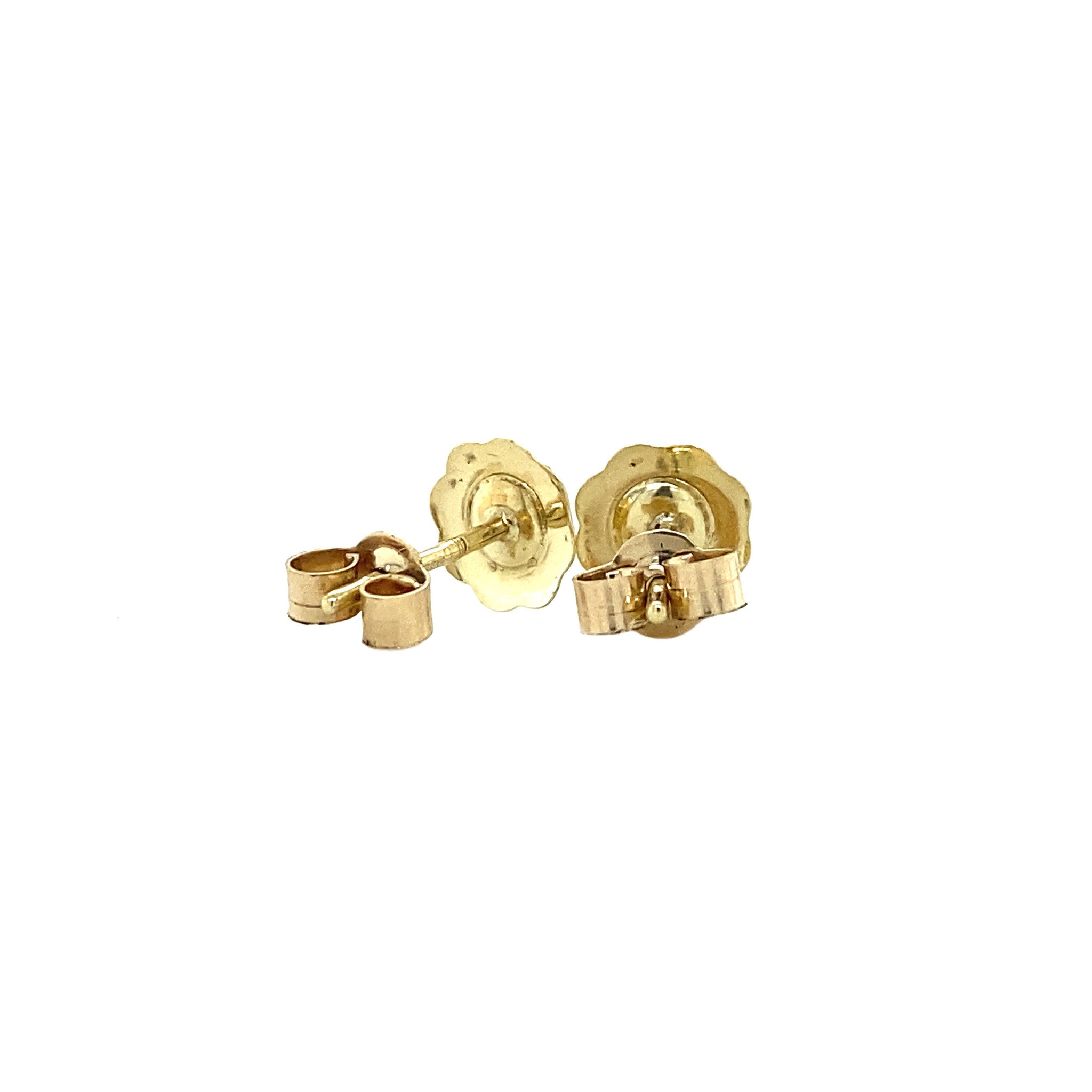 Gouden oorstekers met blauwe spinel 14 krt
