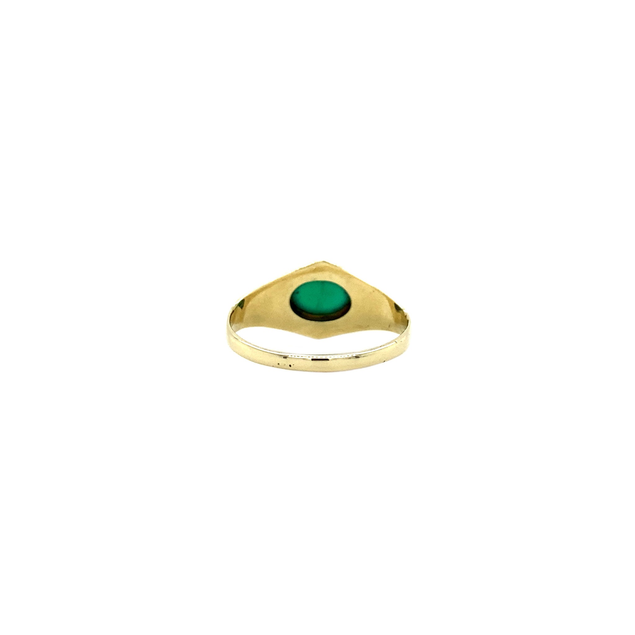 Gouden ring met chrysopaal 14 krt