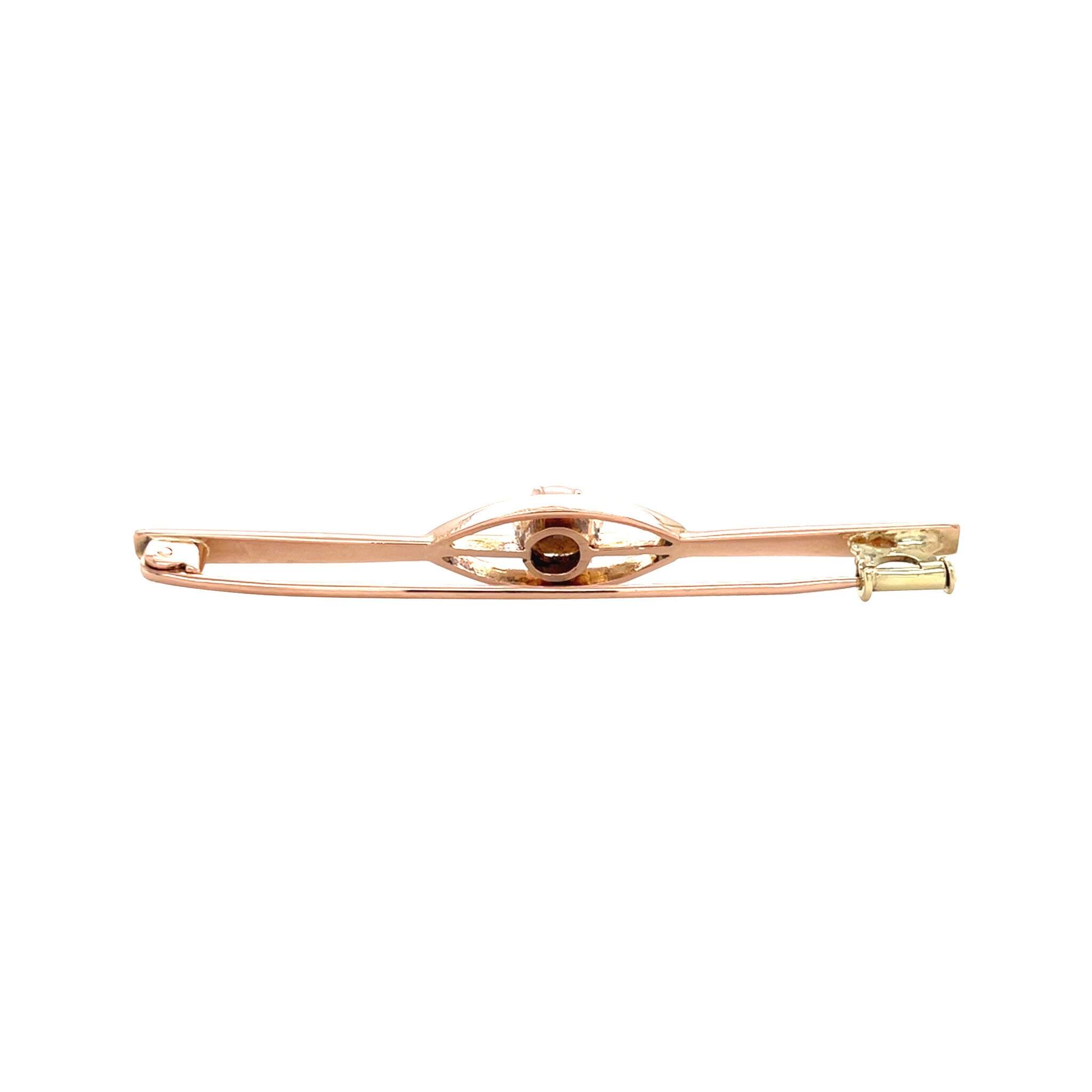 Rose-gold vintage brooch with pearl 14 kt