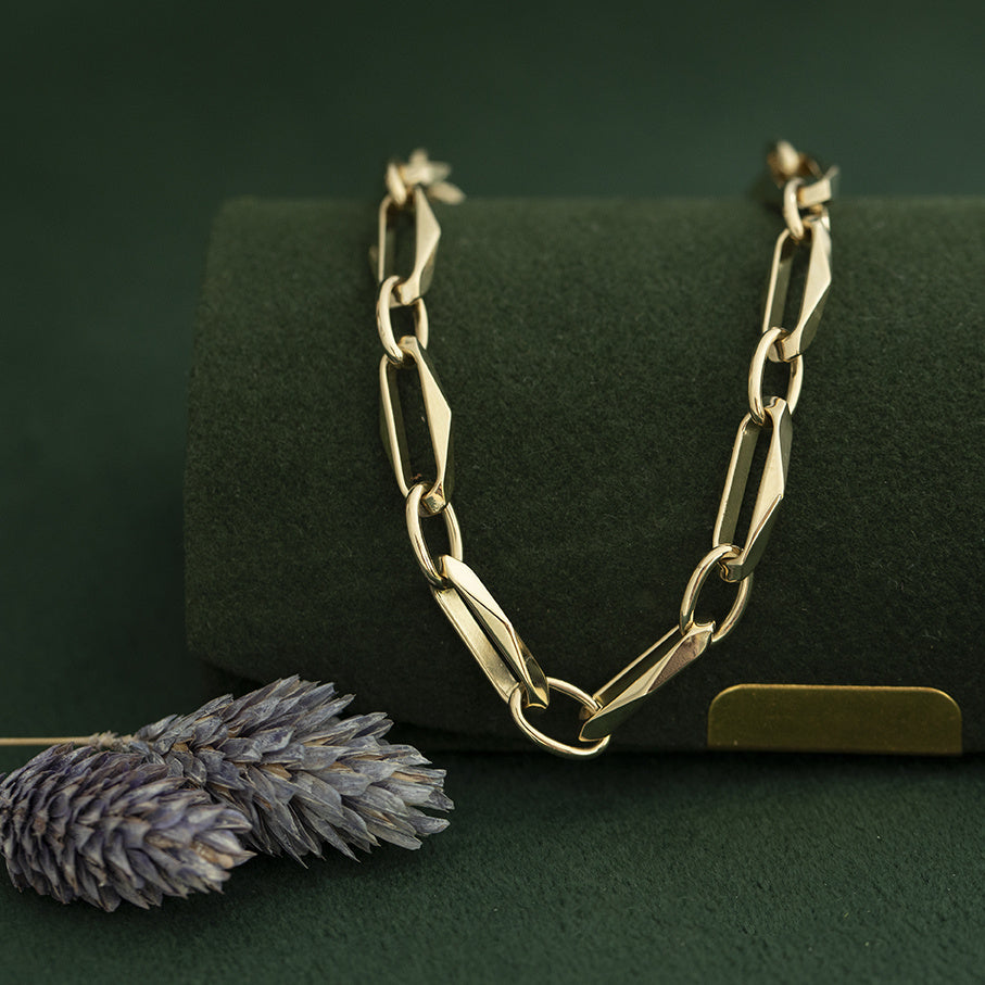 Gouden vintage closed forever armband 14 krt