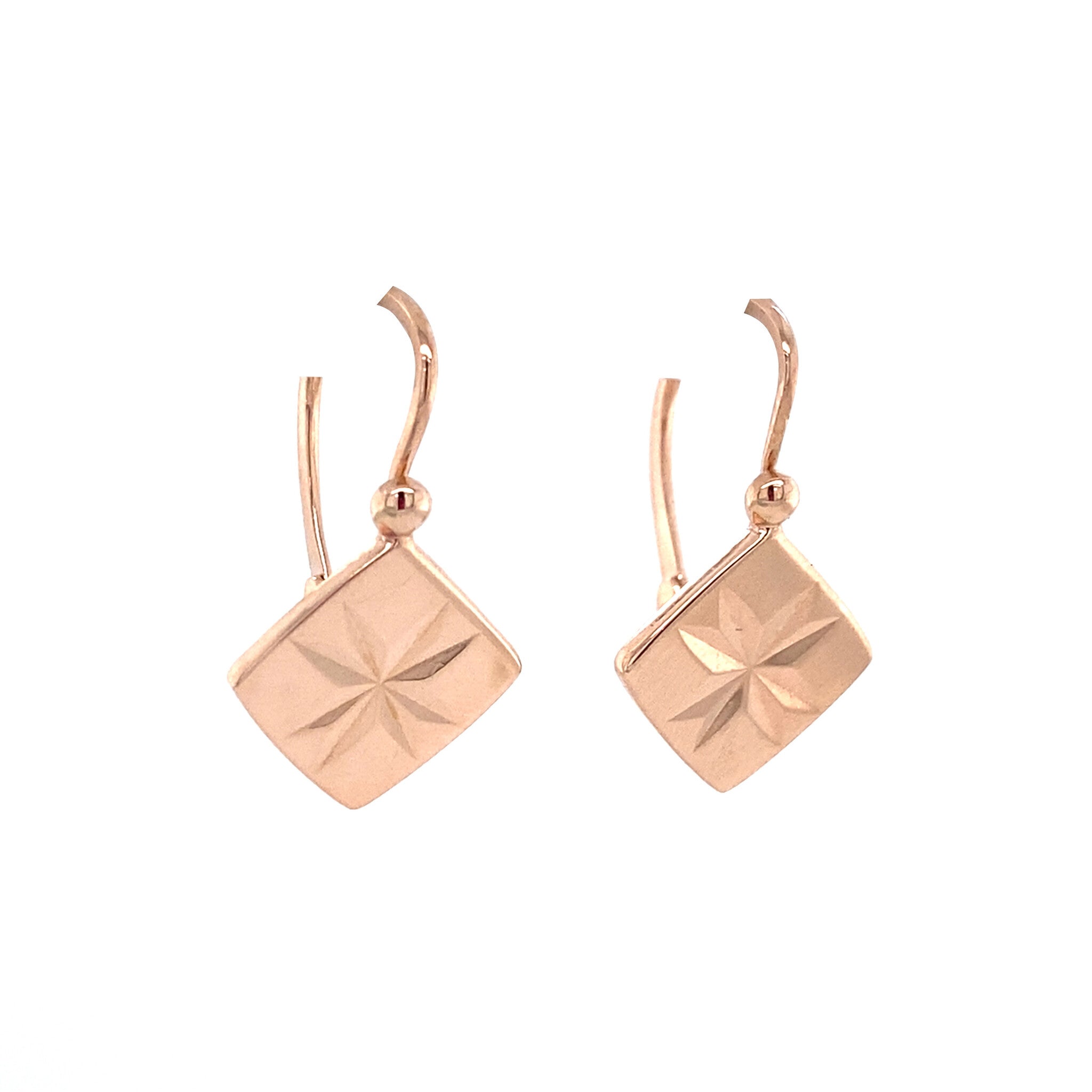 14 kt rose-gold vintage fantasy drop earrings