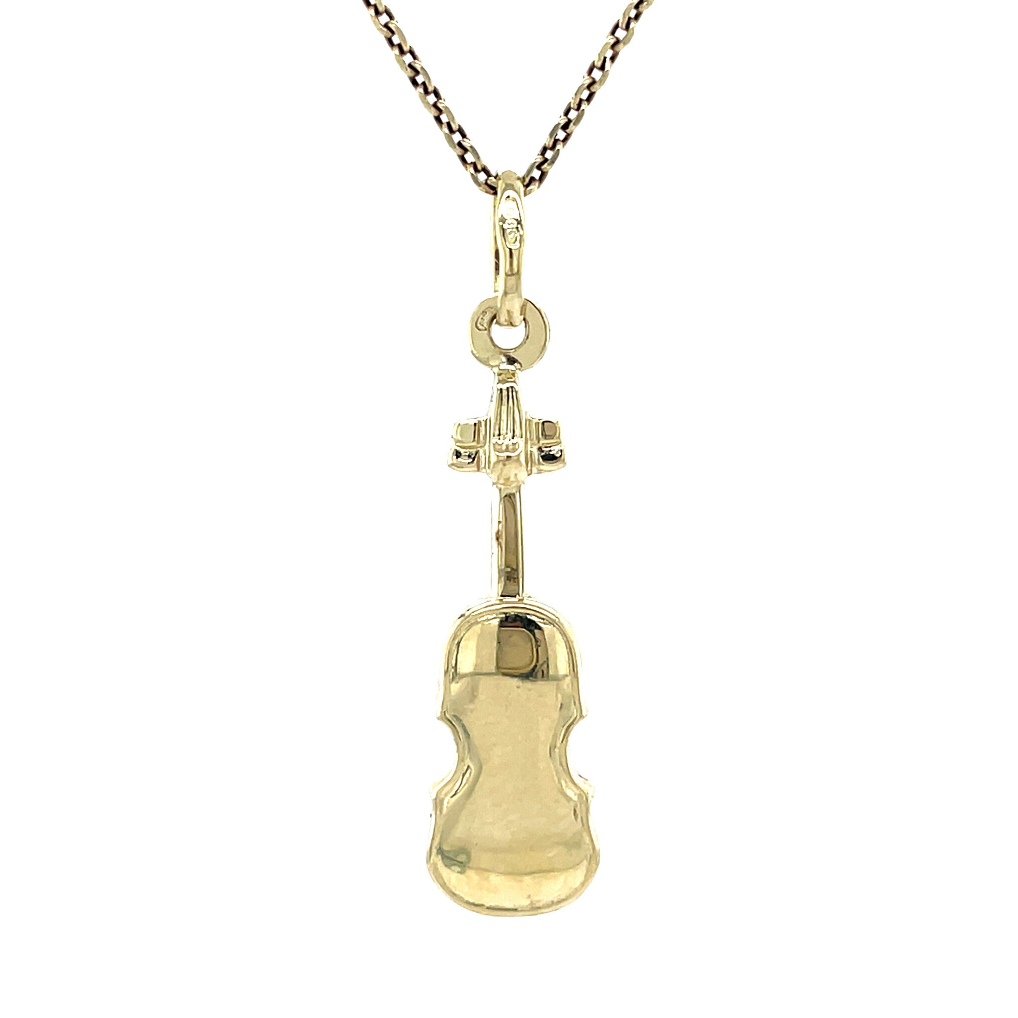 Gouden vintage viool hanger 14 krt