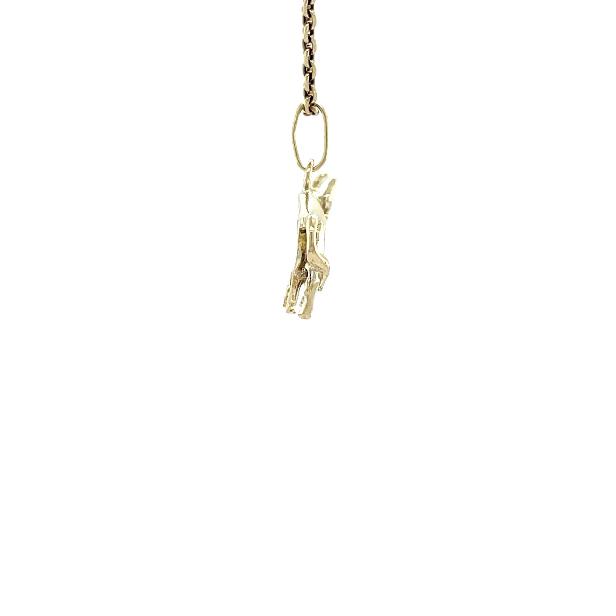 Golden vintage bull pendant 14 kt