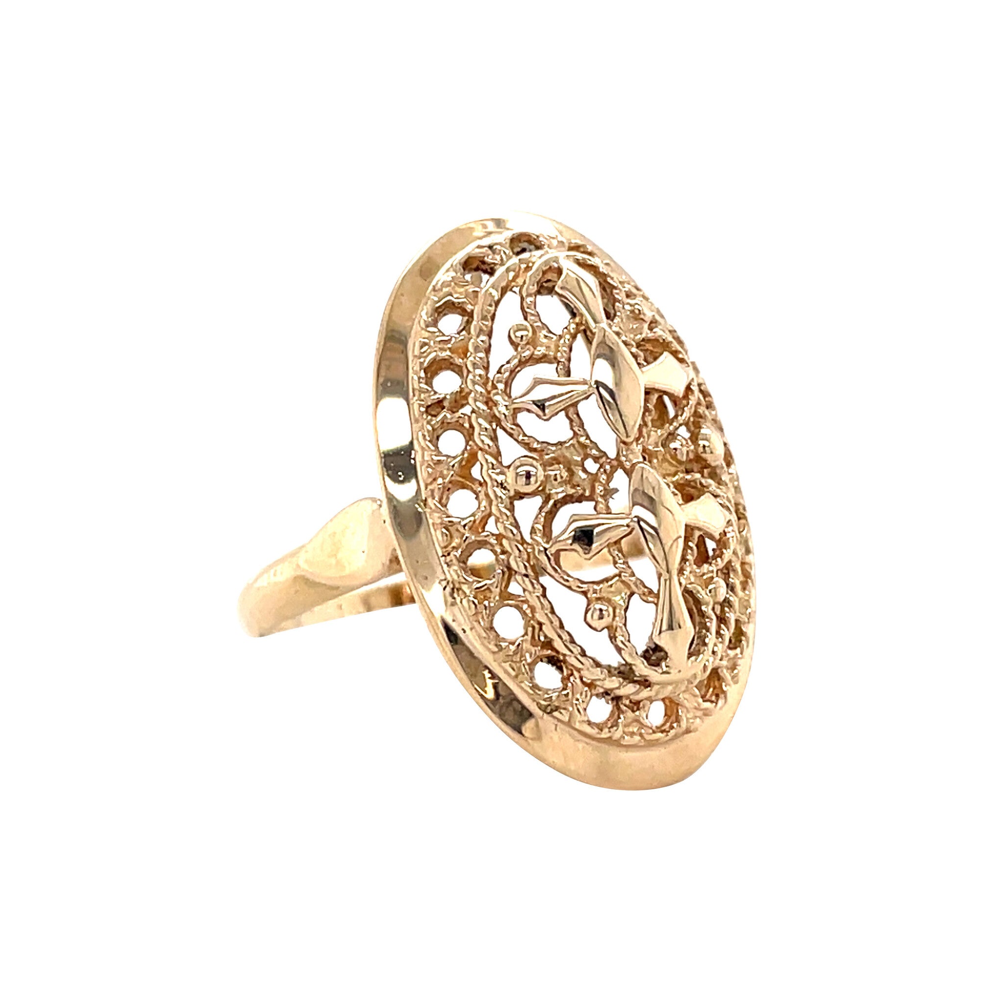 14 kt gold vintage fantasy ring