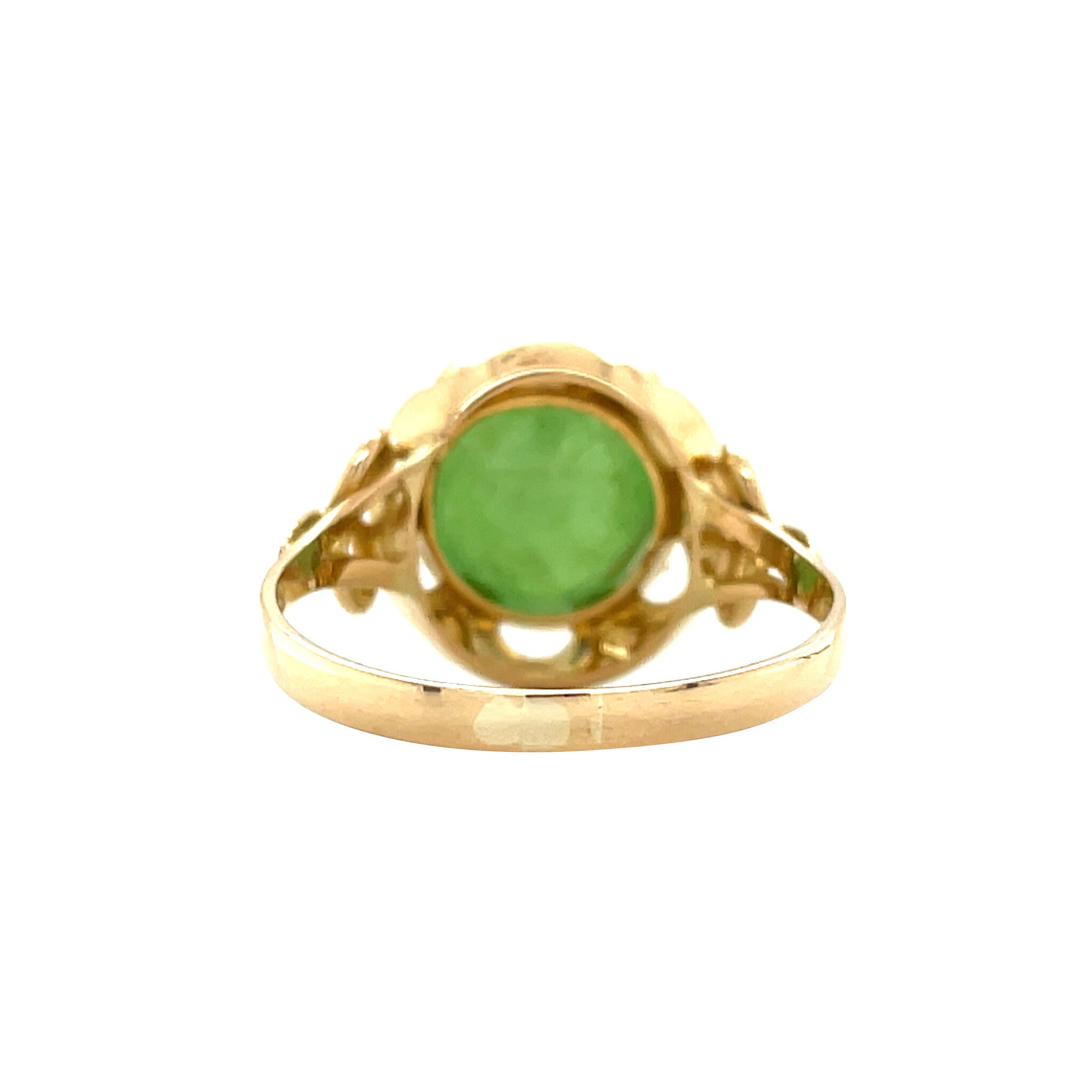 Gouden vintage ring met groene granaat 18 kt