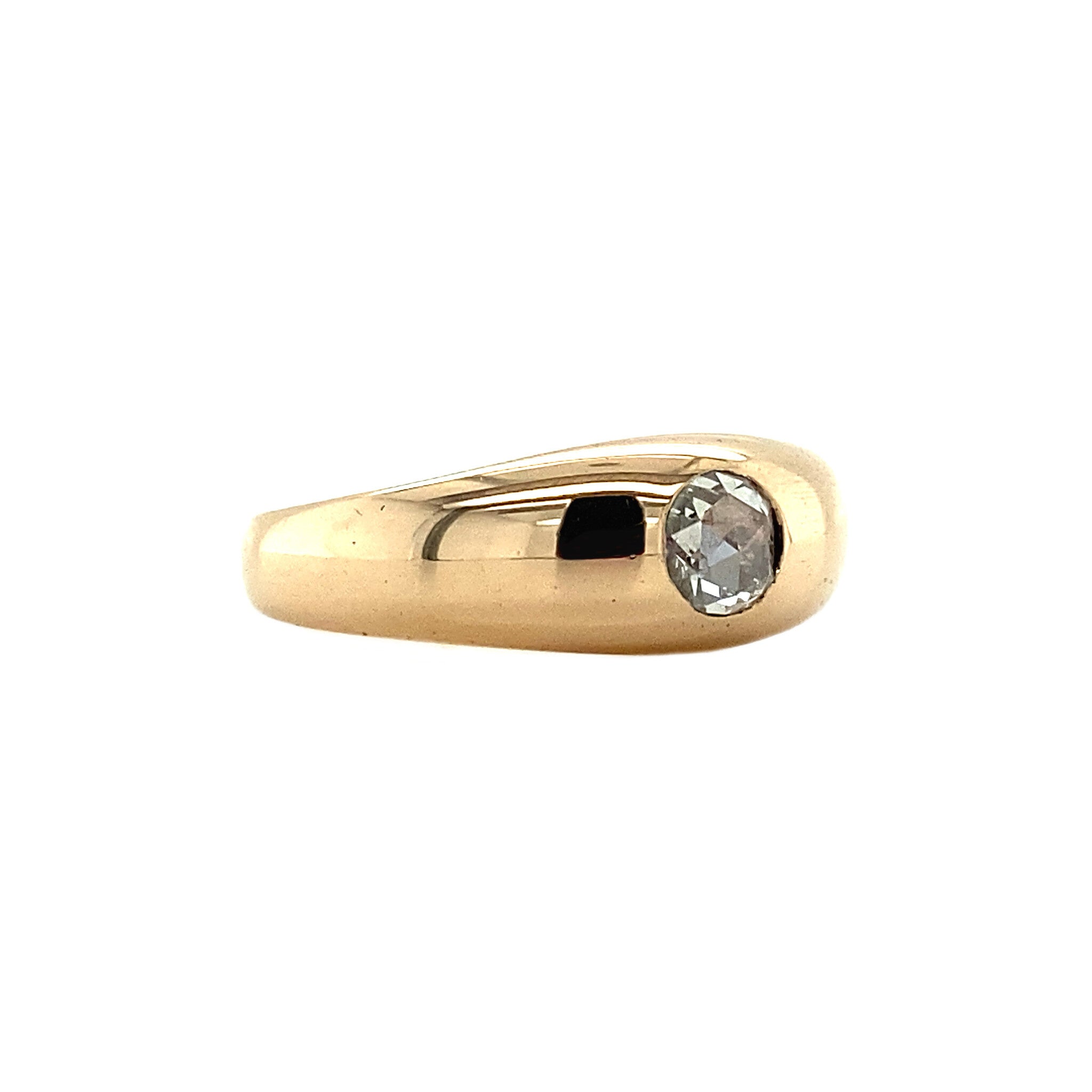 14 kt gold pinky ring with rose diamond
