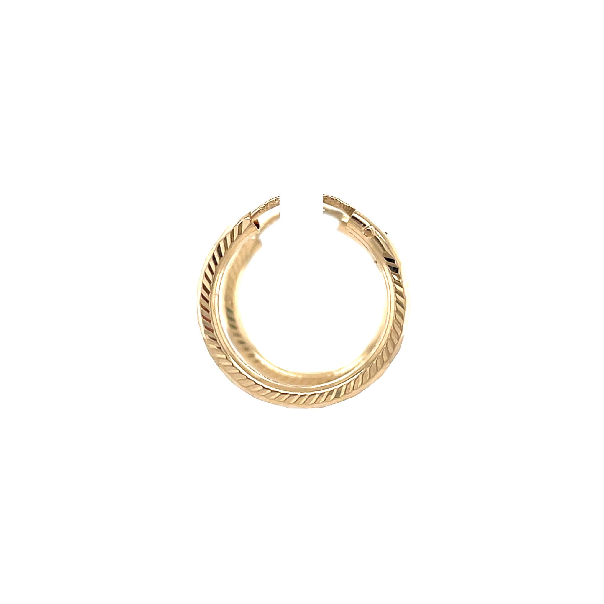 Gouden vintage fantasie oorringen 14 kt
