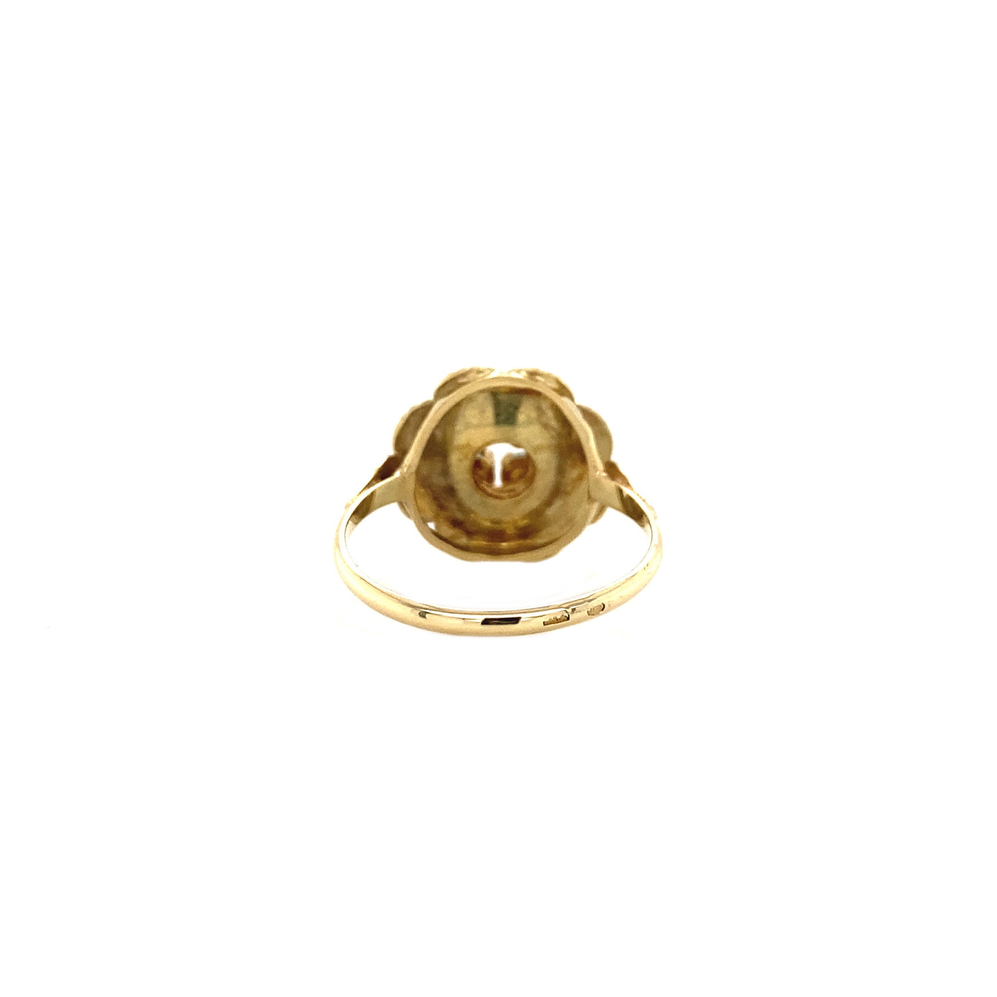 Gouden ring met blauwe spinel 14 krt