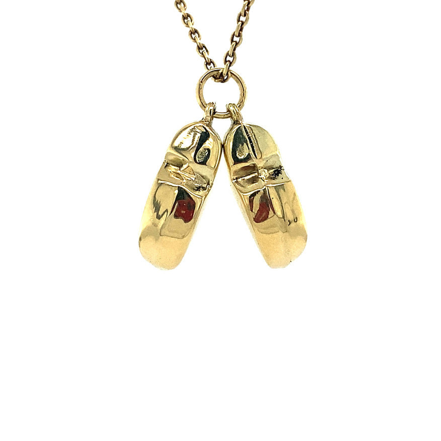 Gouden hanger klompen 14 krt