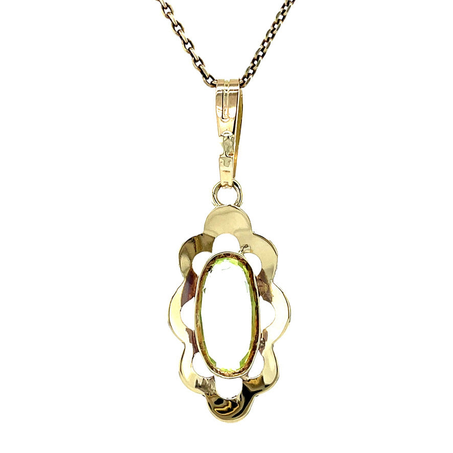 14 kt vintage gold pendant with spinel