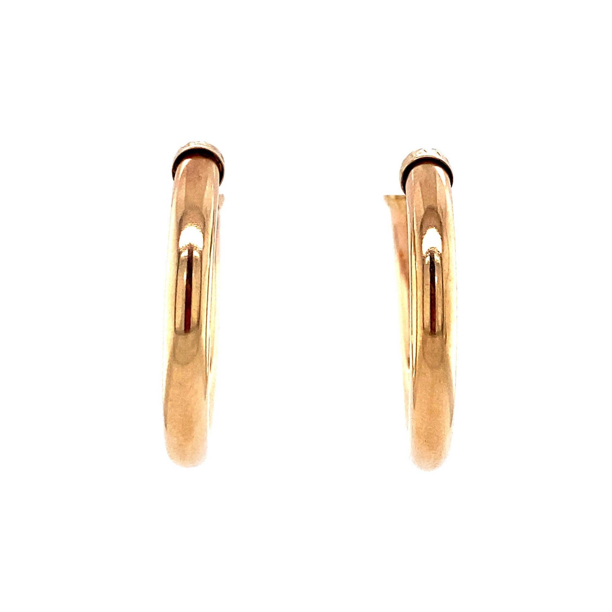 Smooth hoop earrings 9 ct