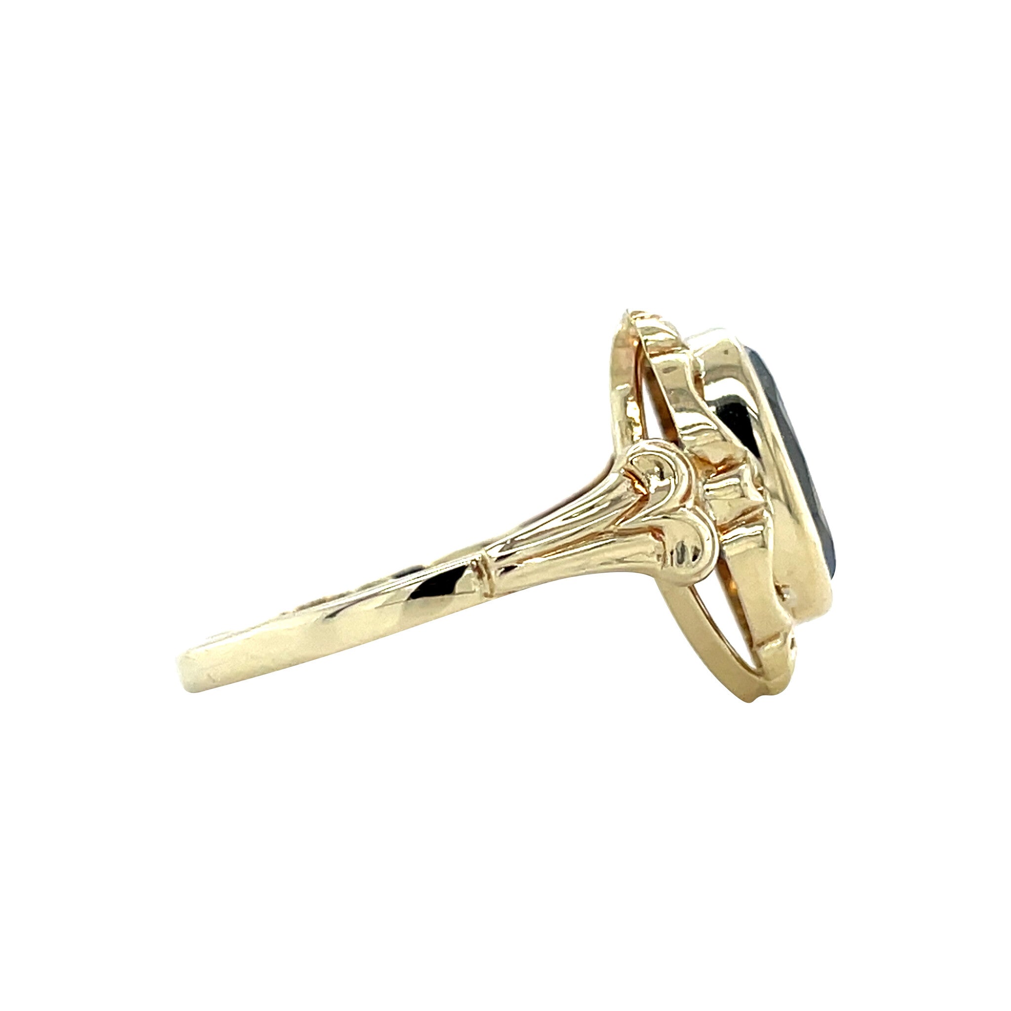 Gouden vintage ring met spinel 14 krt