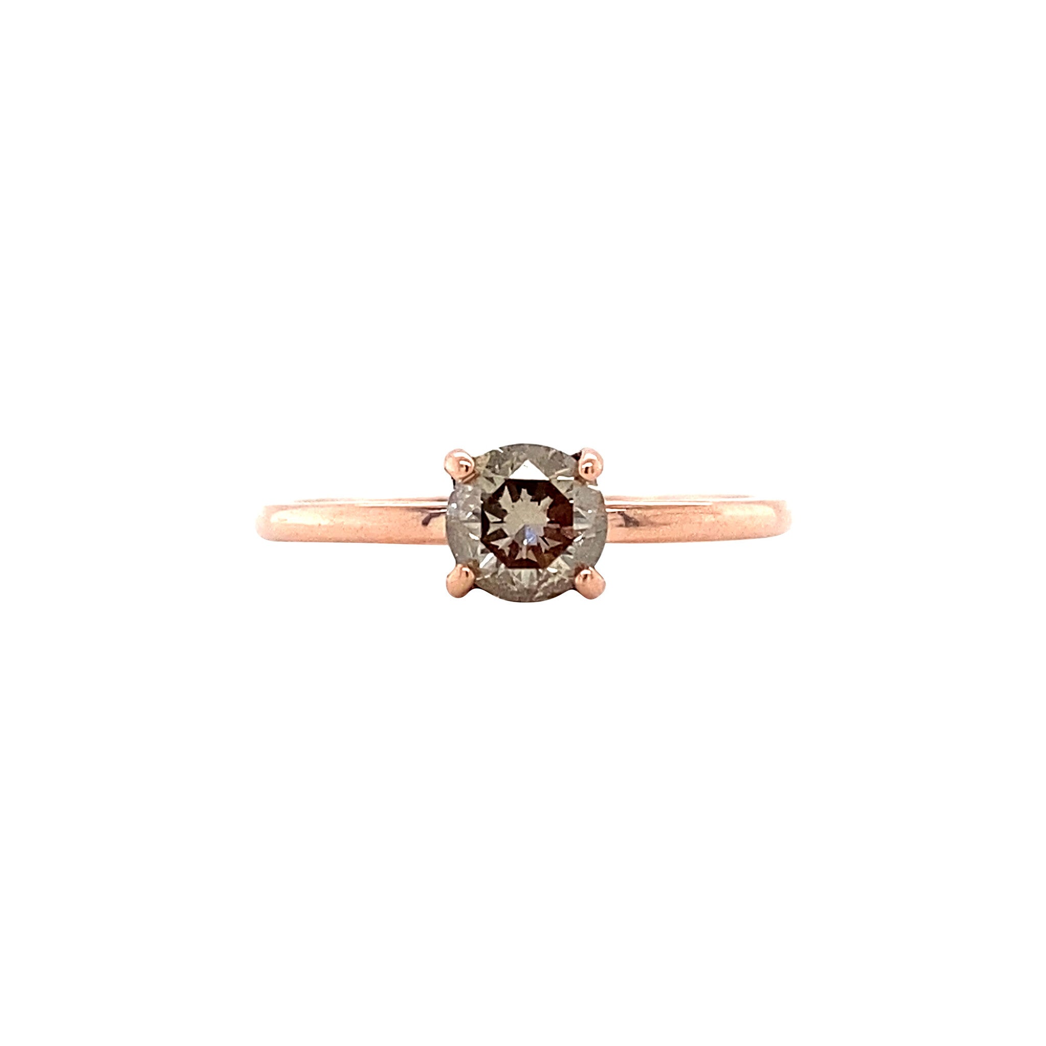 Vintage solitaire ring with diamond, 9 kt