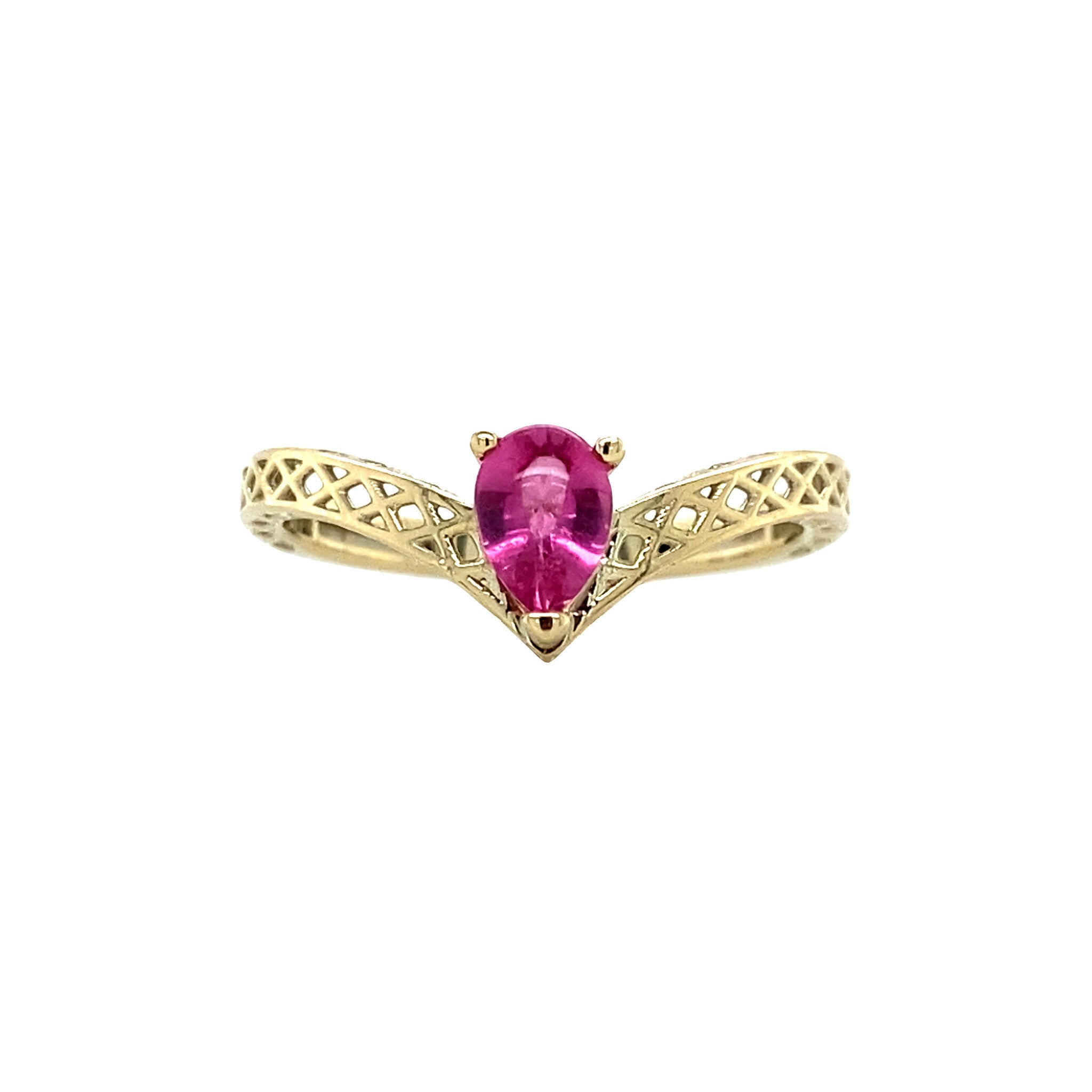 Vintage 14 kt gold ring with tourmaline