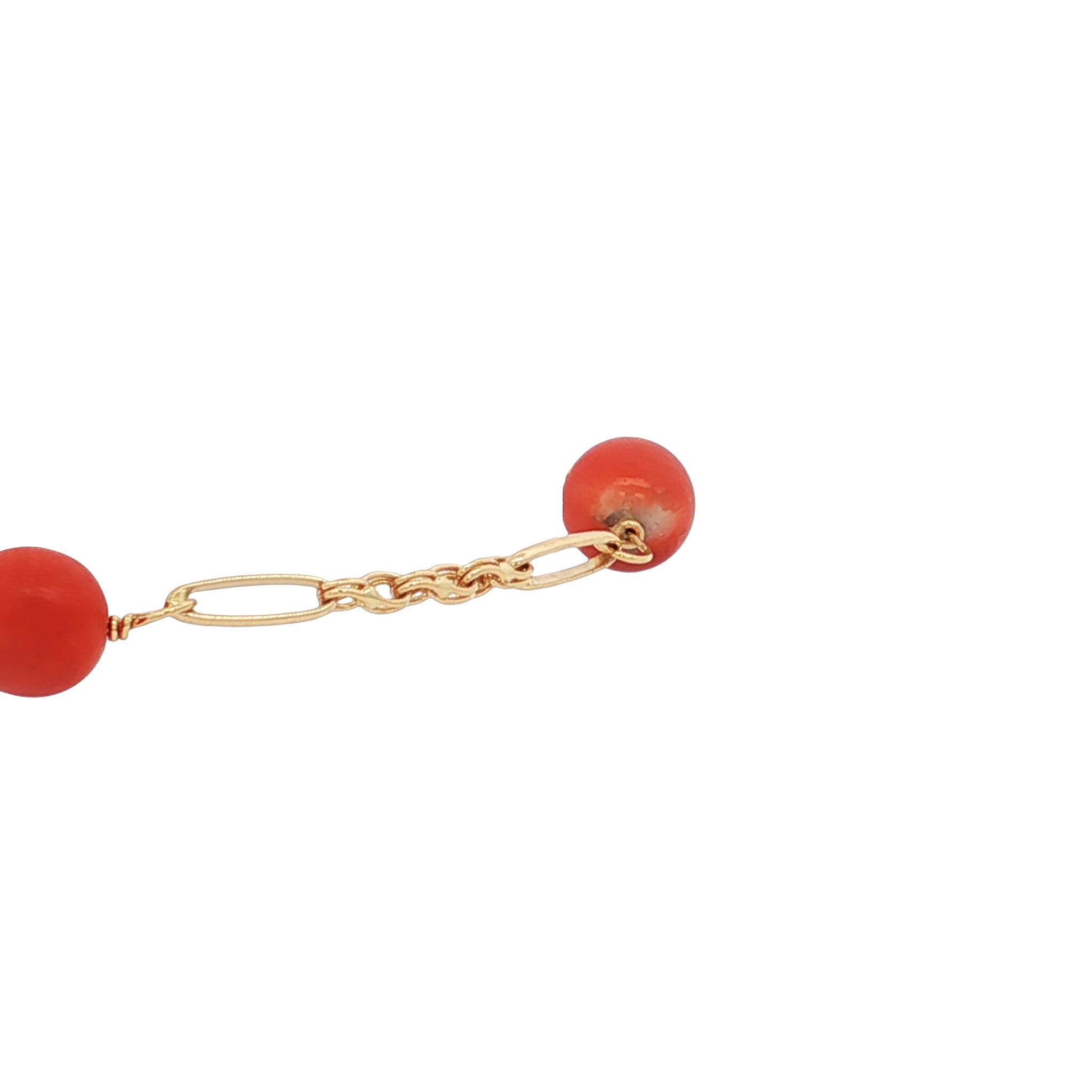 Gouden vintage armband met bloedkoraal 14 kt